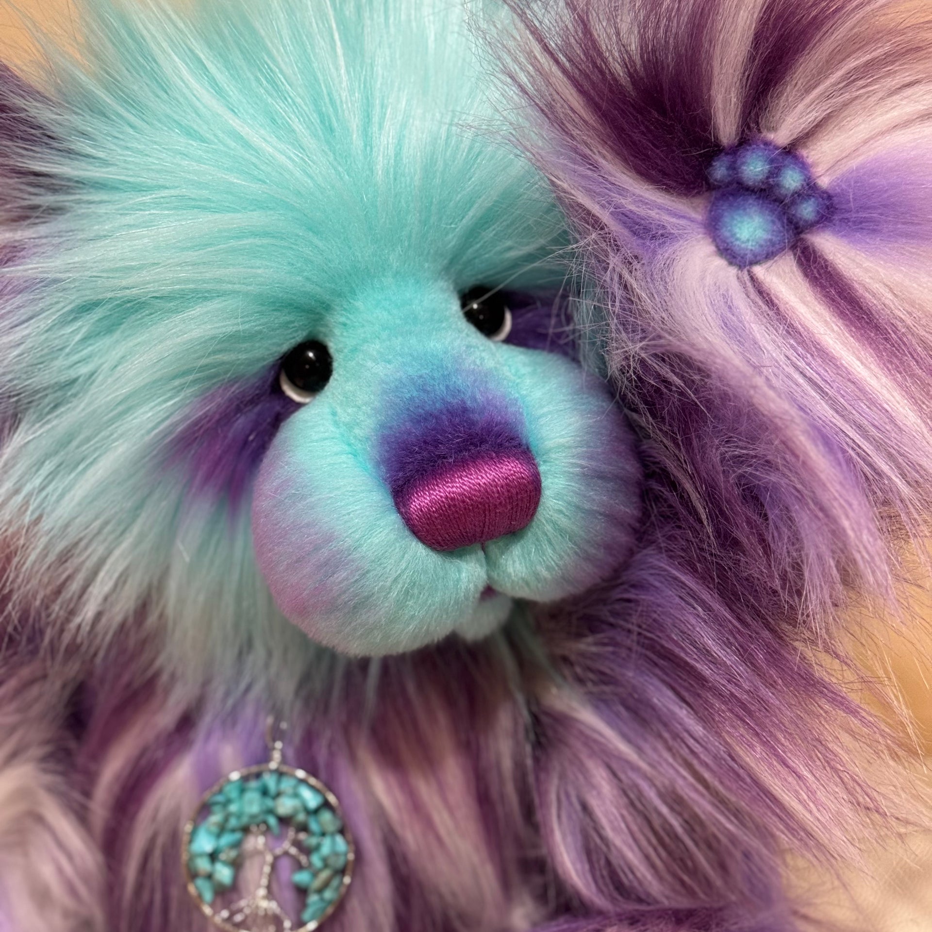 Moonjewel Dove - 17" faux fur bear by Emmas Bears - OOAK