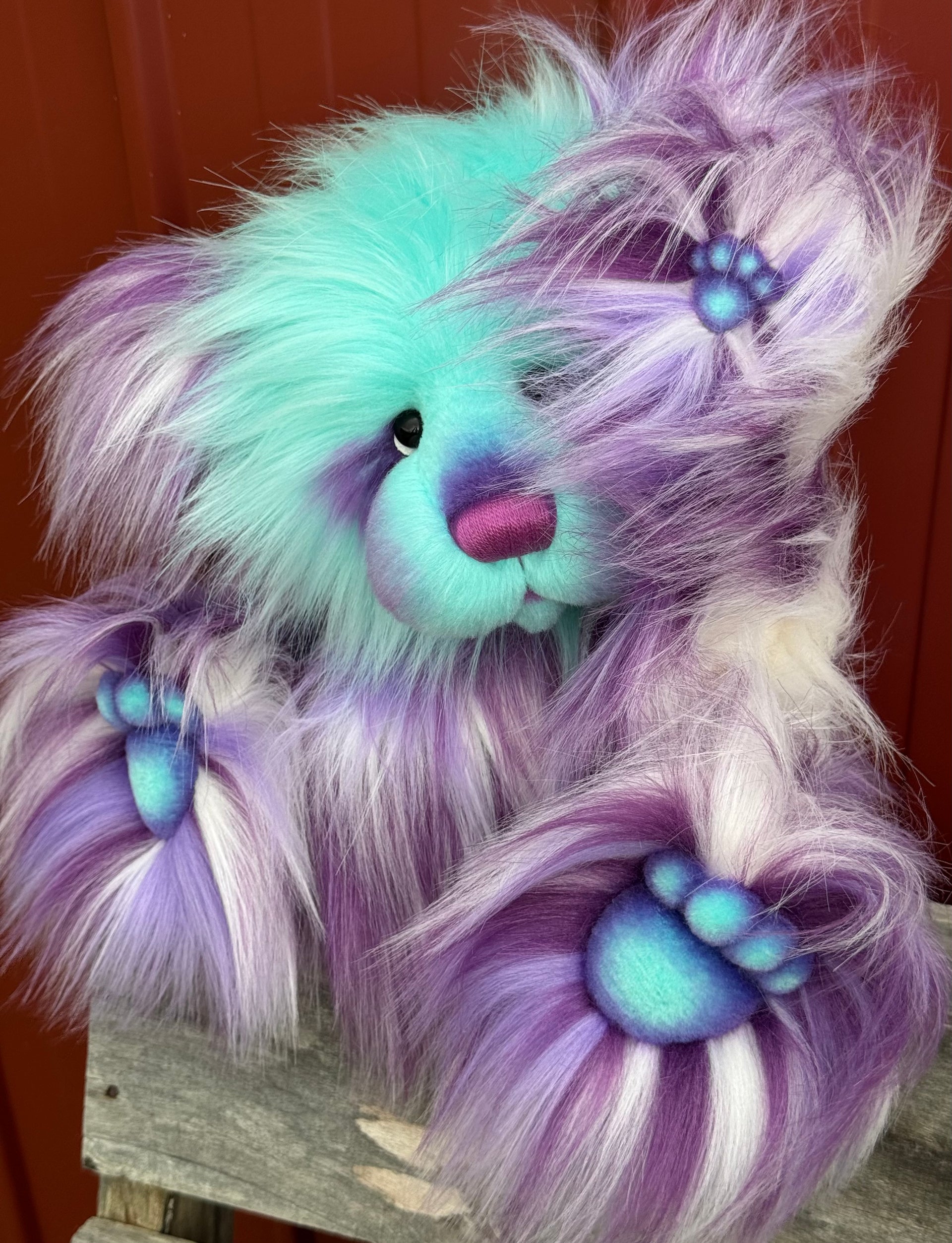 Moonjewel Dove - 17" faux fur bear by Emmas Bears - OOAK