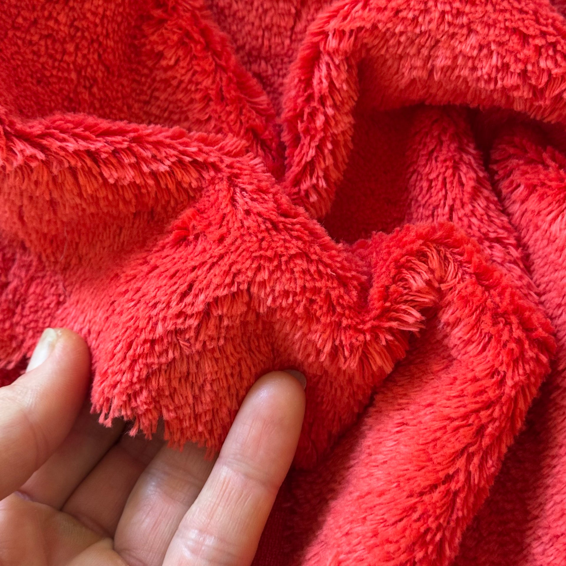 Cotton Fur - Straight 7mm Pile - Cherry Red