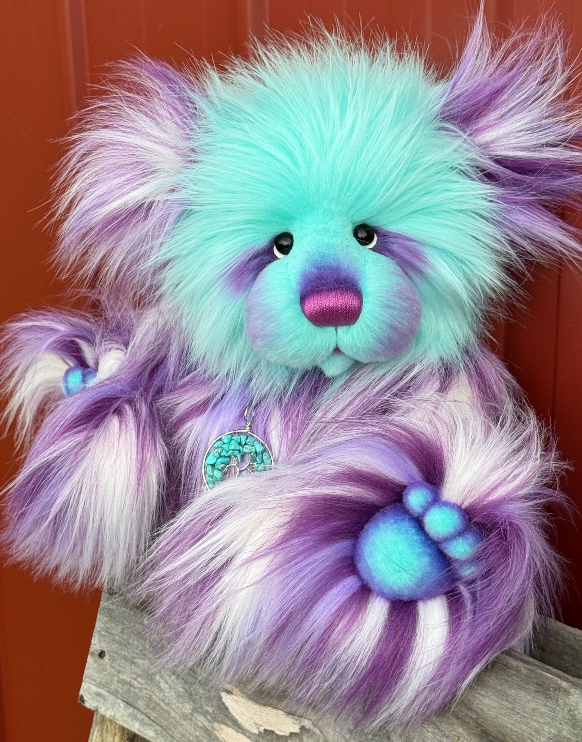 Moonjewel Dove - 17" faux fur bear by Emmas Bears - OOAK