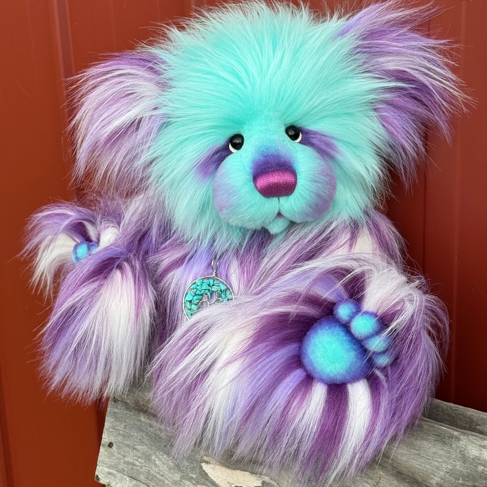 Moonjewel Dove - 17" faux fur bear by Emmas Bears - OOAK