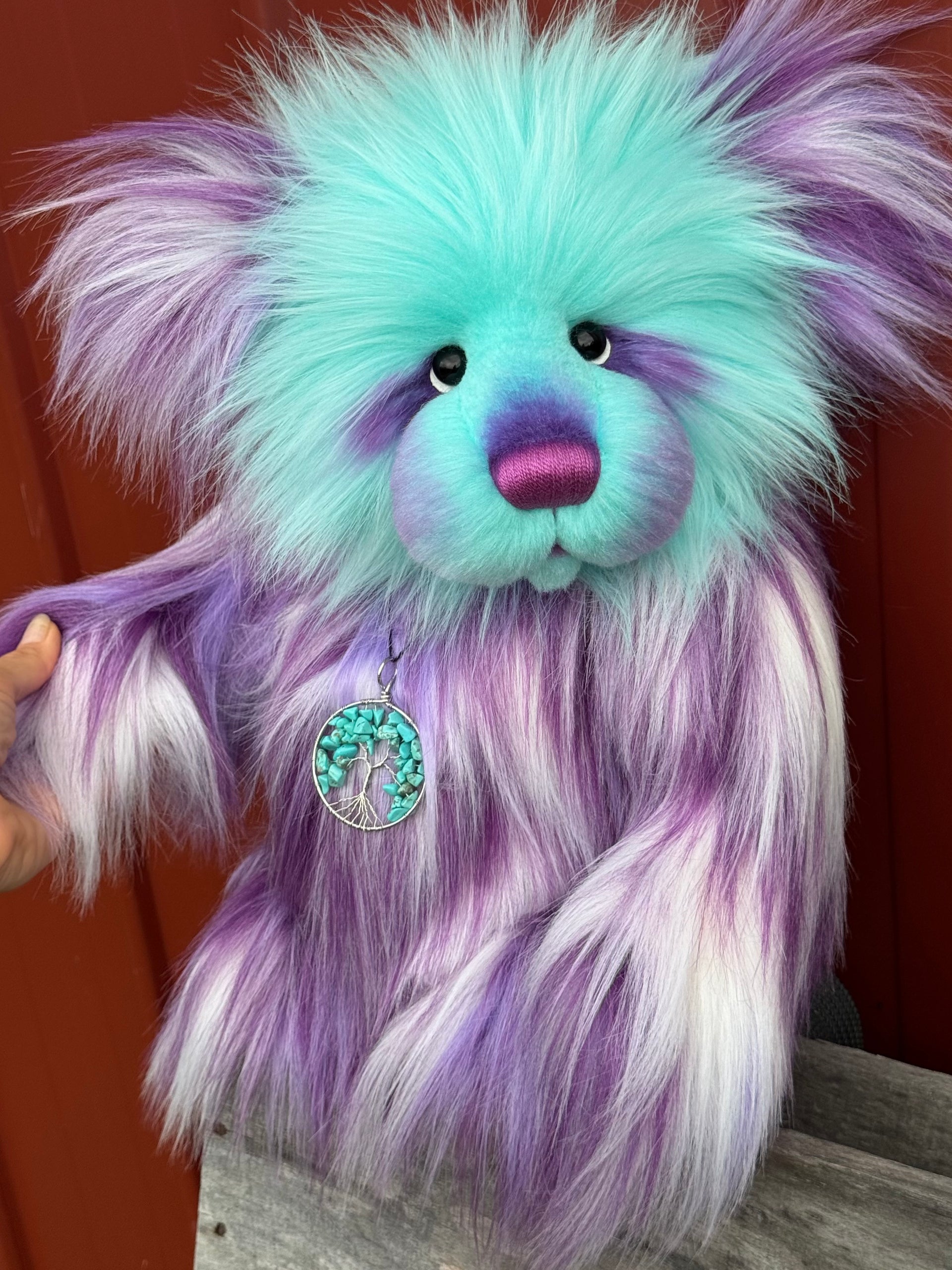 Moonjewel Dove - 17" faux fur bear by Emmas Bears - OOAK