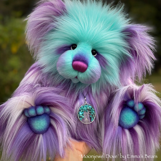 Moonjewel Dove - 17" faux fur bear by Emmas Bears - OOAK