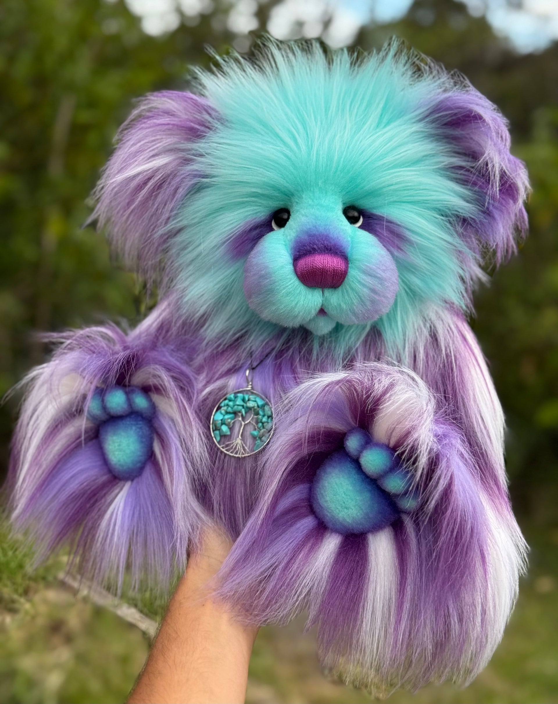 Moonjewel Dove - 17" faux fur bear by Emmas Bears - OOAK