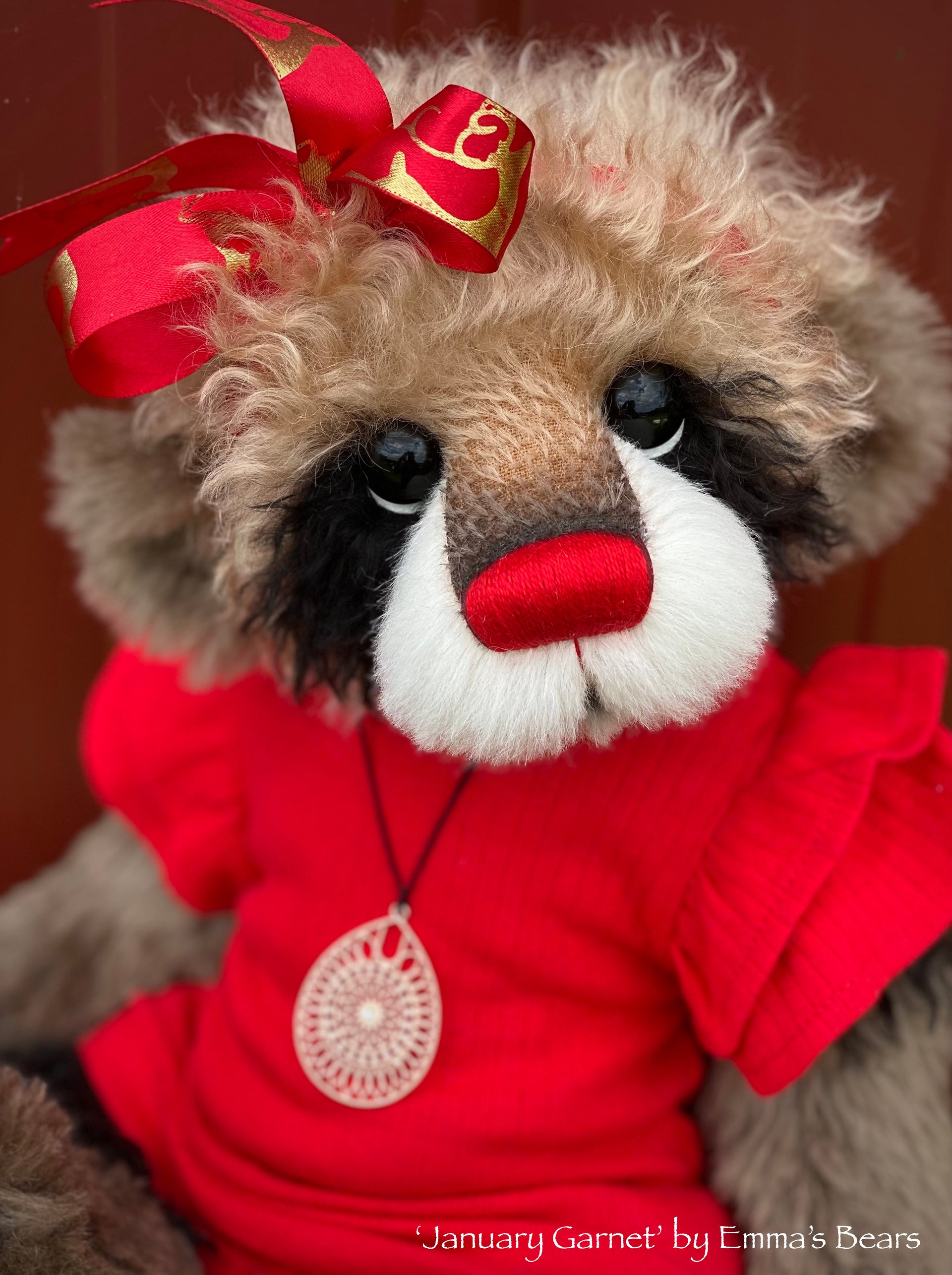 January Garnet - 18" Christmas 2023 Artist Bear by Emma's Bears - OOAK