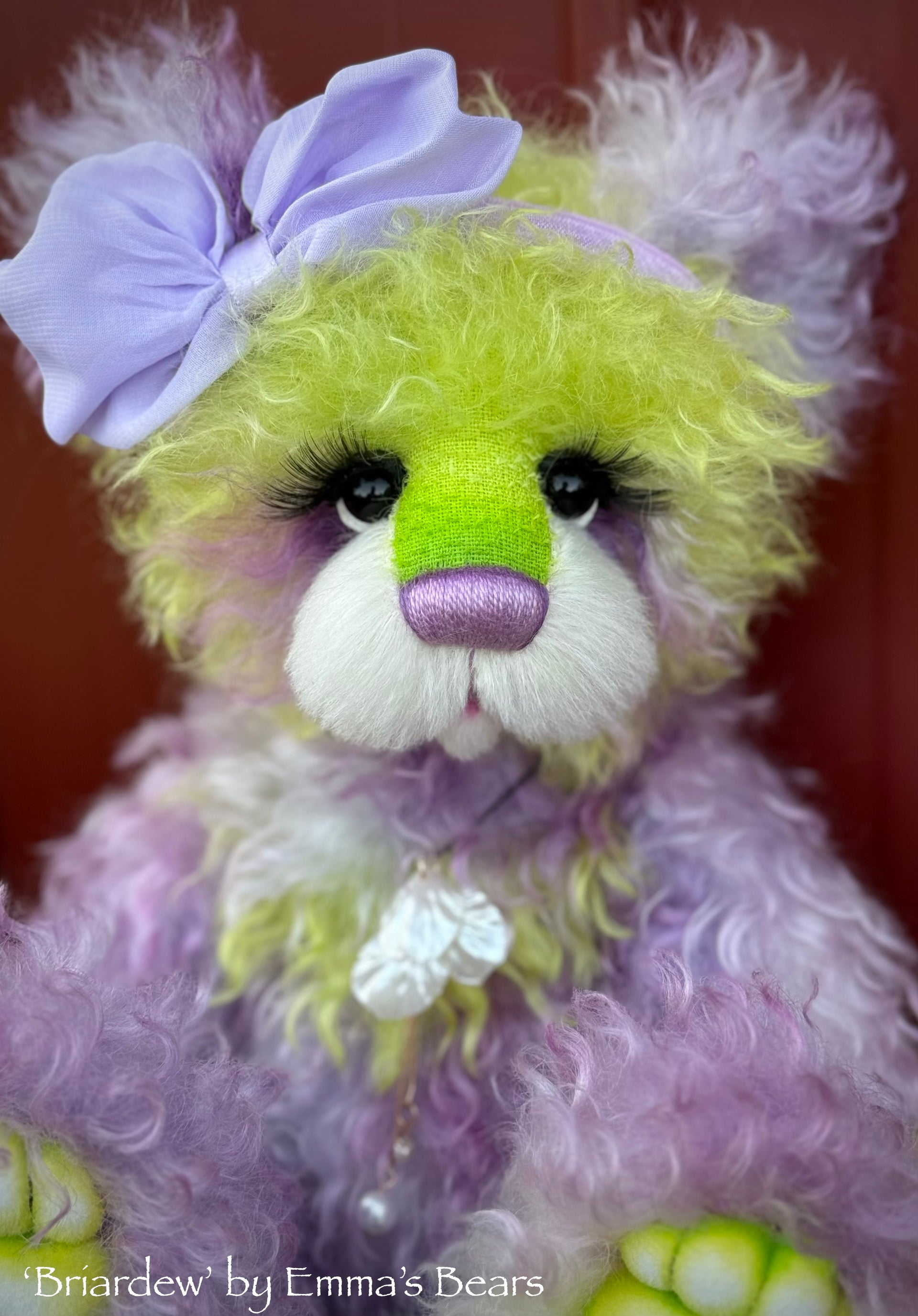 Briardew - 13" Hand-Dyed Curlylocks Mohair Bear by Emma's Bears - OOAK
