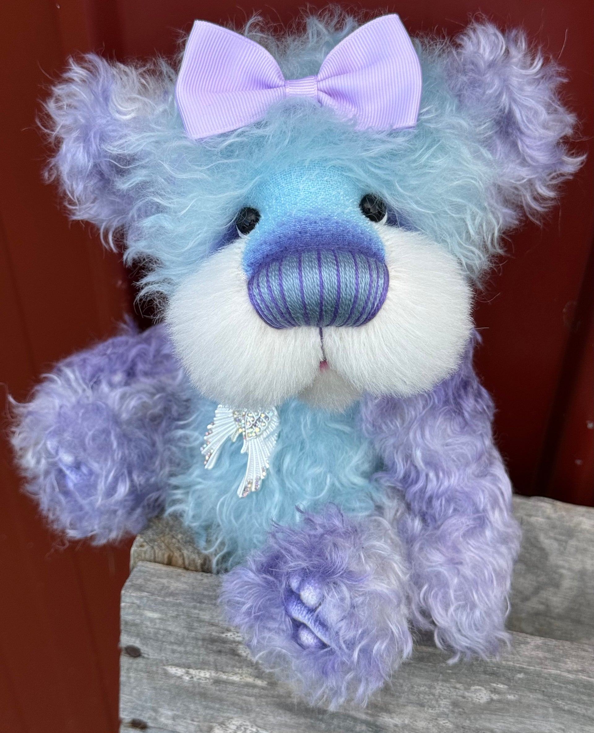 Echo - 11" Lavender and blue mohair artist bear by Emma's Bears - OOAK