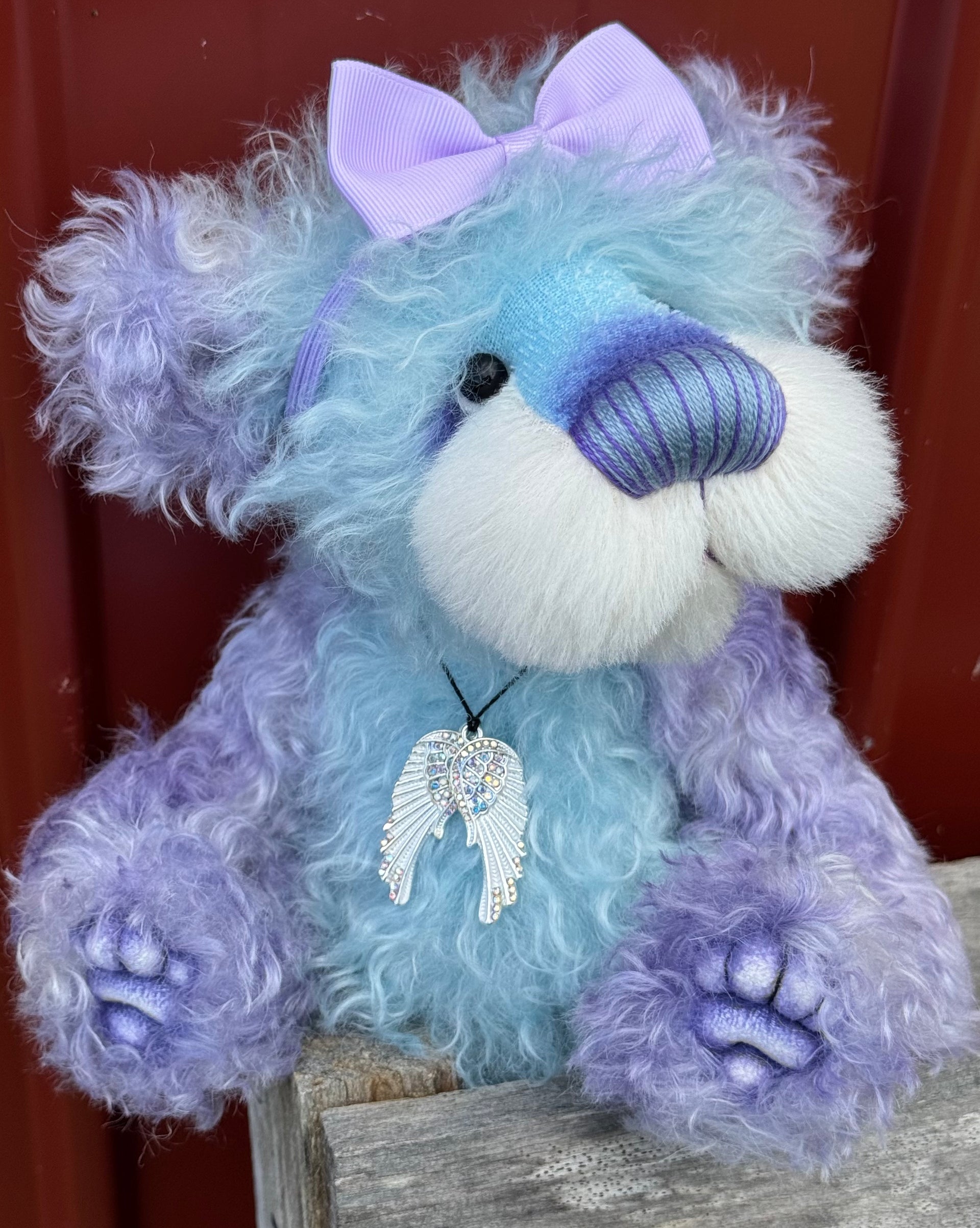 Echo - 11" Lavender and blue mohair artist bear by Emma's Bears - OOAK