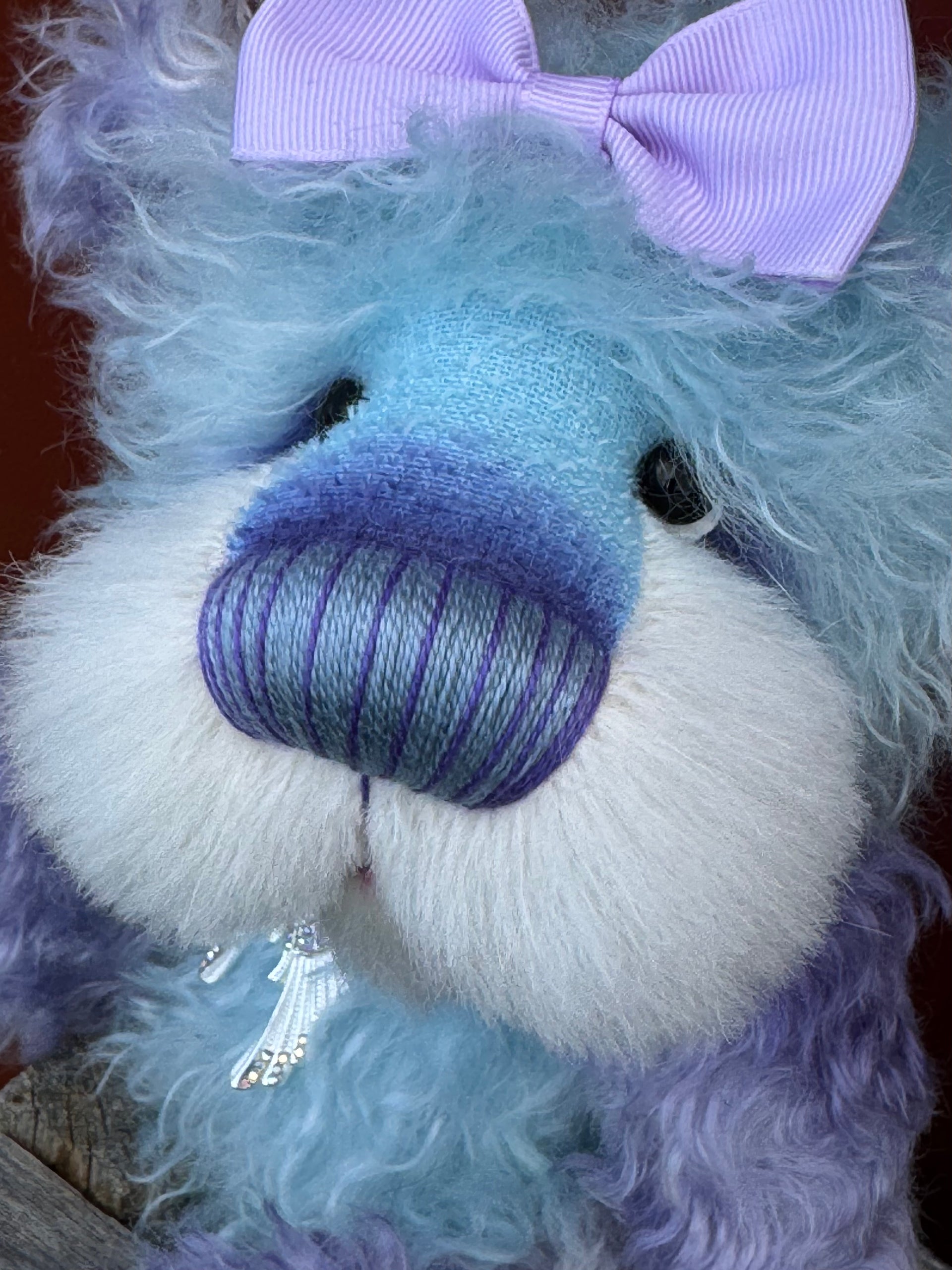 Echo - 11" Lavender and blue mohair artist bear by Emma's Bears - OOAK