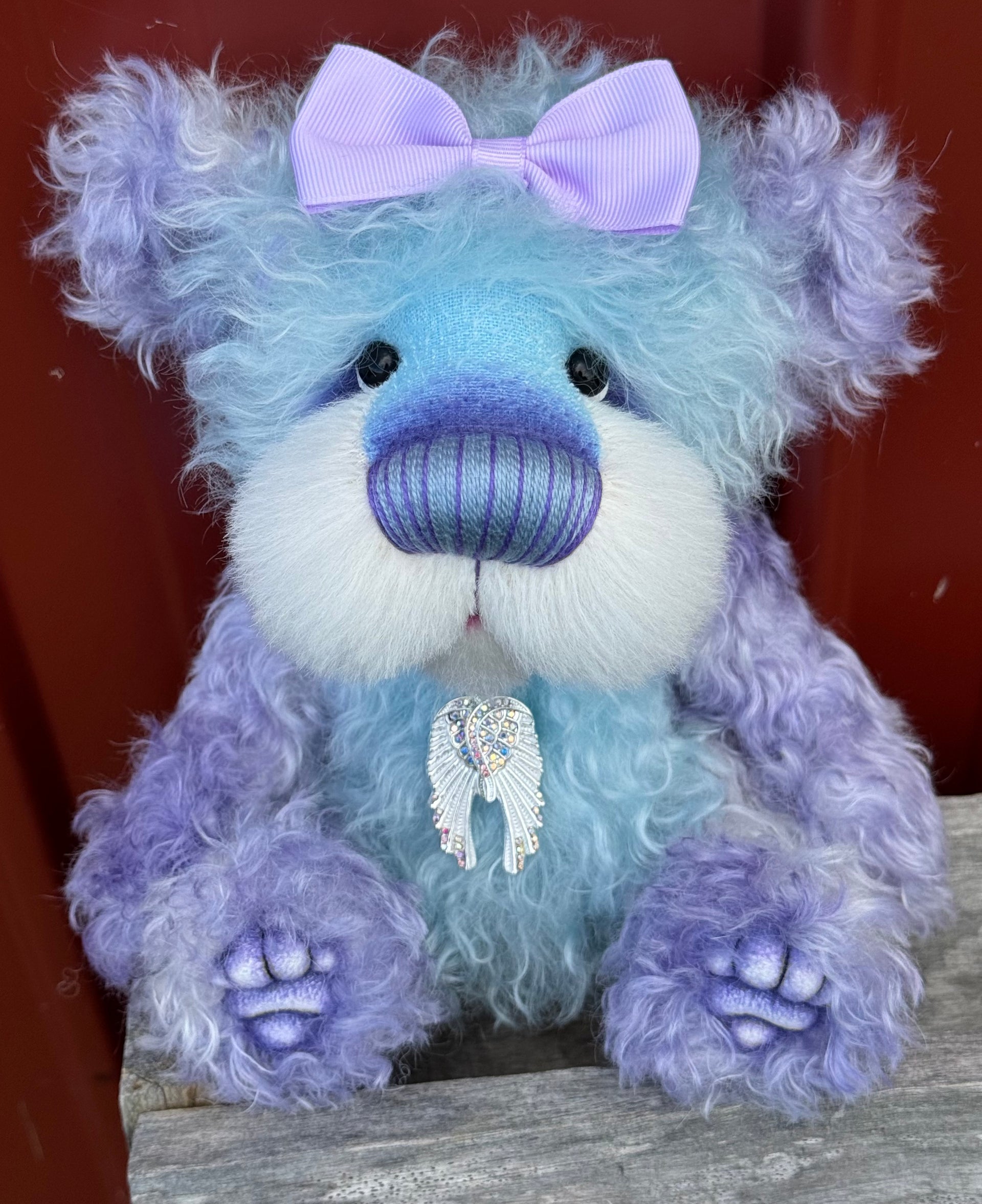 Echo - 11" Lavender and blue mohair artist bear by Emma's Bears - OOAK
