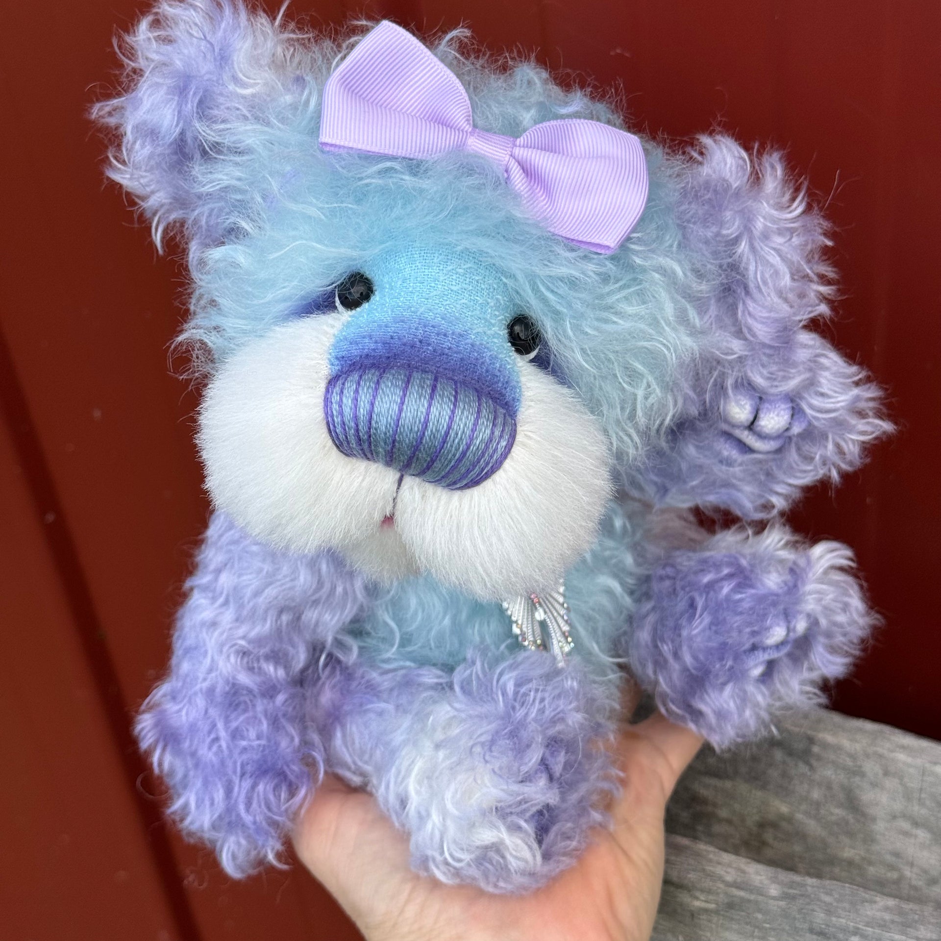 Echo - 11" Lavender and blue mohair artist bear by Emma's Bears - OOAK