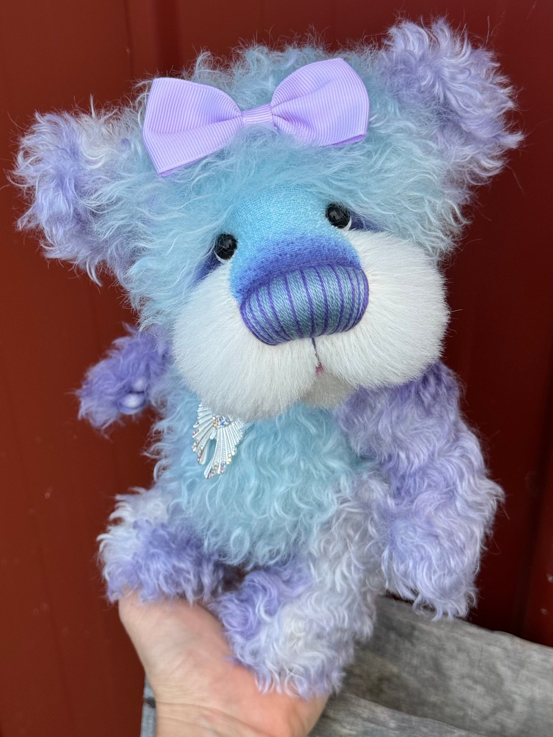 Echo - 11" Lavender and blue mohair artist bear by Emma's Bears - OOAK