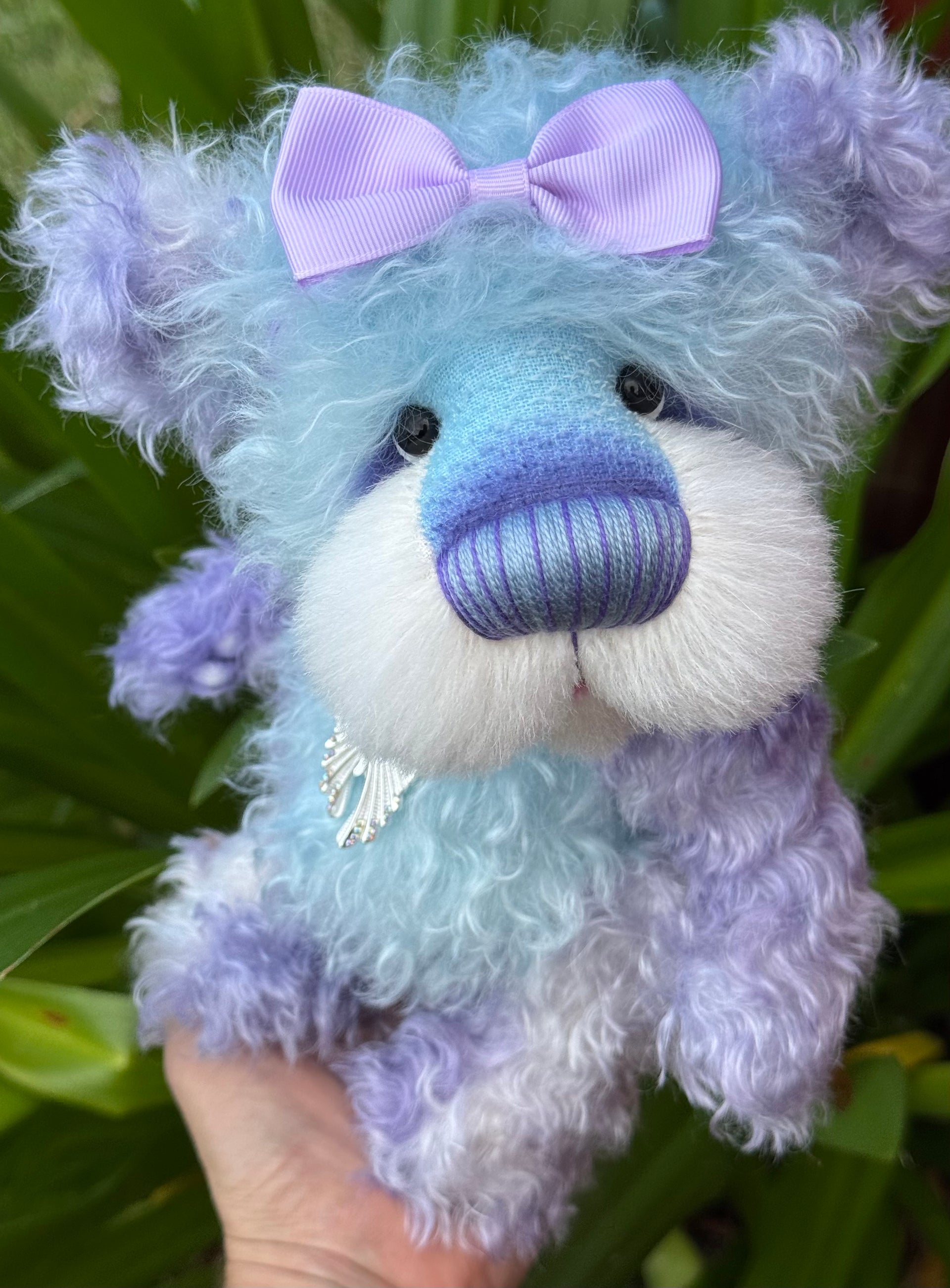 Echo - 11" Lavender and blue mohair artist bear by Emma's Bears - OOAK
