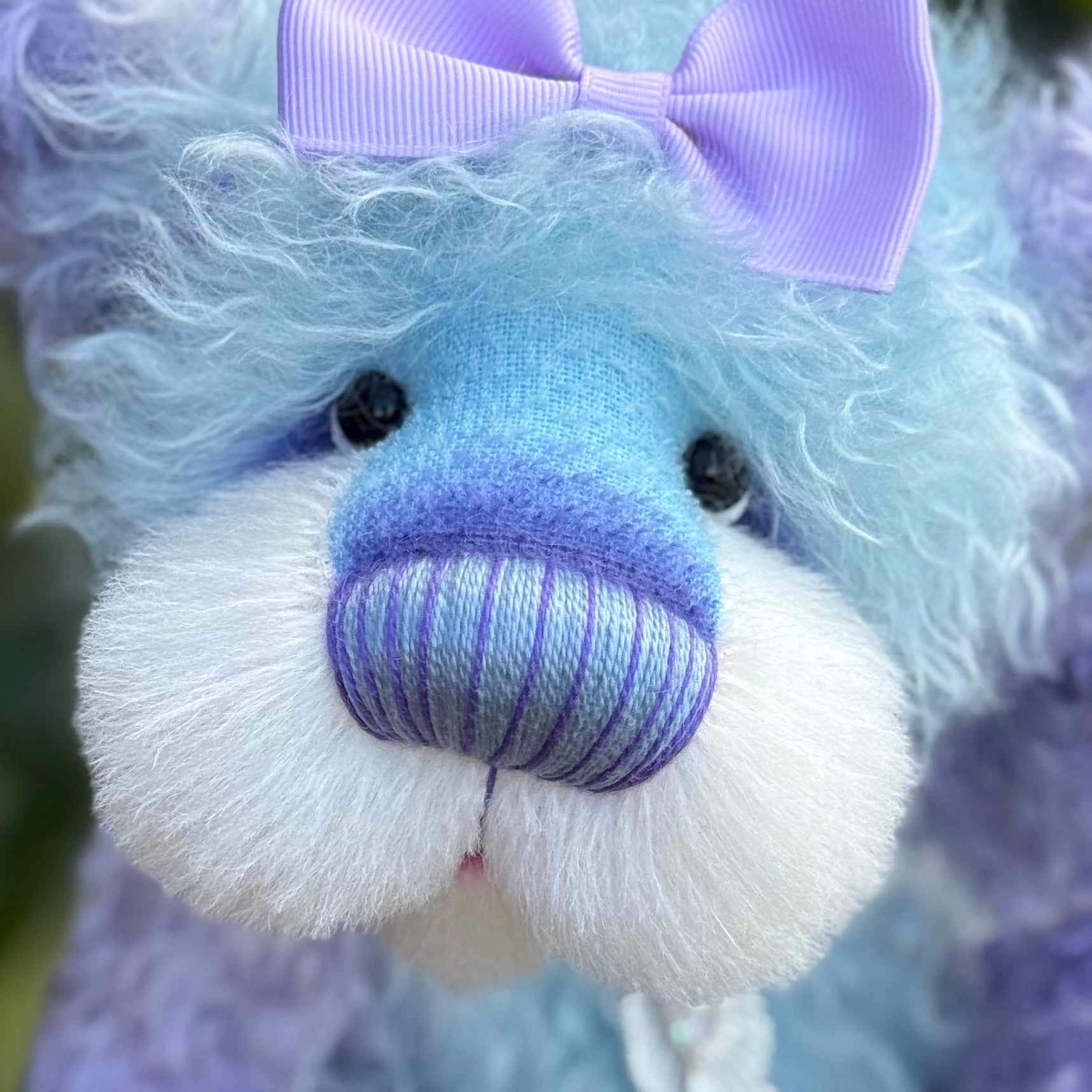 Echo - 11" Lavender and blue mohair artist bear by Emma's Bears - OOAK