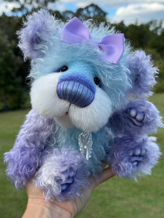 Echo - 11" Lavender and blue mohair artist bear by Emma's Bears - OOAK