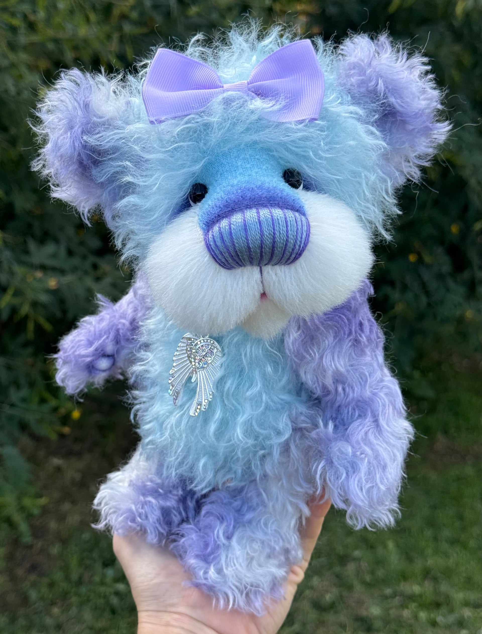 Echo - 11" Lavender and blue mohair artist bear by Emma's Bears - OOAK