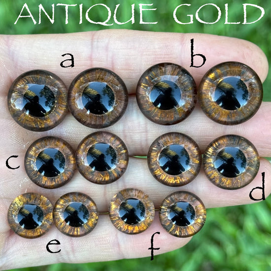 Hand Painted Eyes - Antique Gold