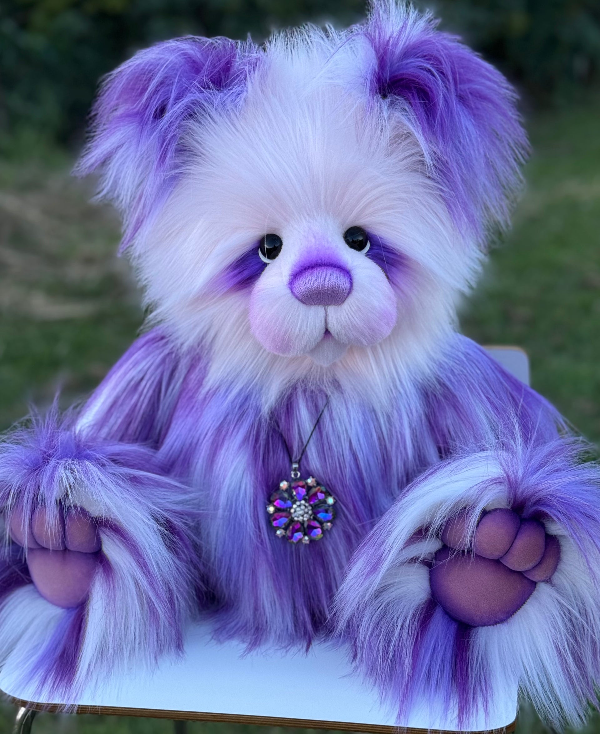 Bubbleplum - 24" Faux Fur Artist Bear by Emmas Bears - OOAK
