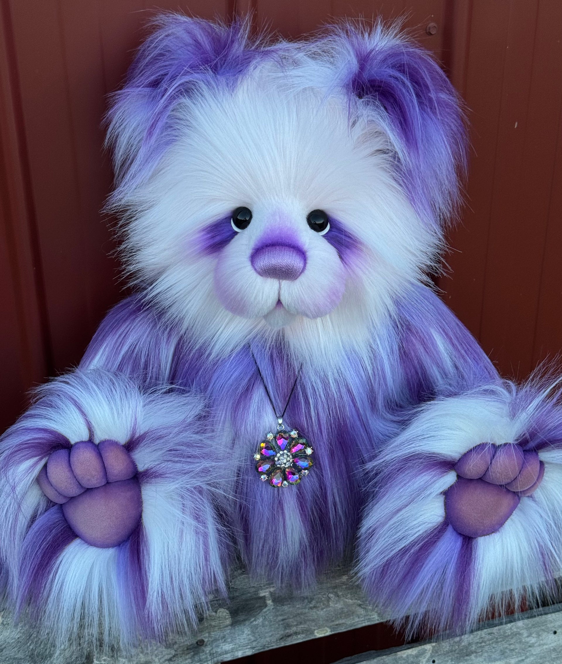 Bubbleplum - 24" Faux Fur Artist Bear by Emmas Bears - OOAK