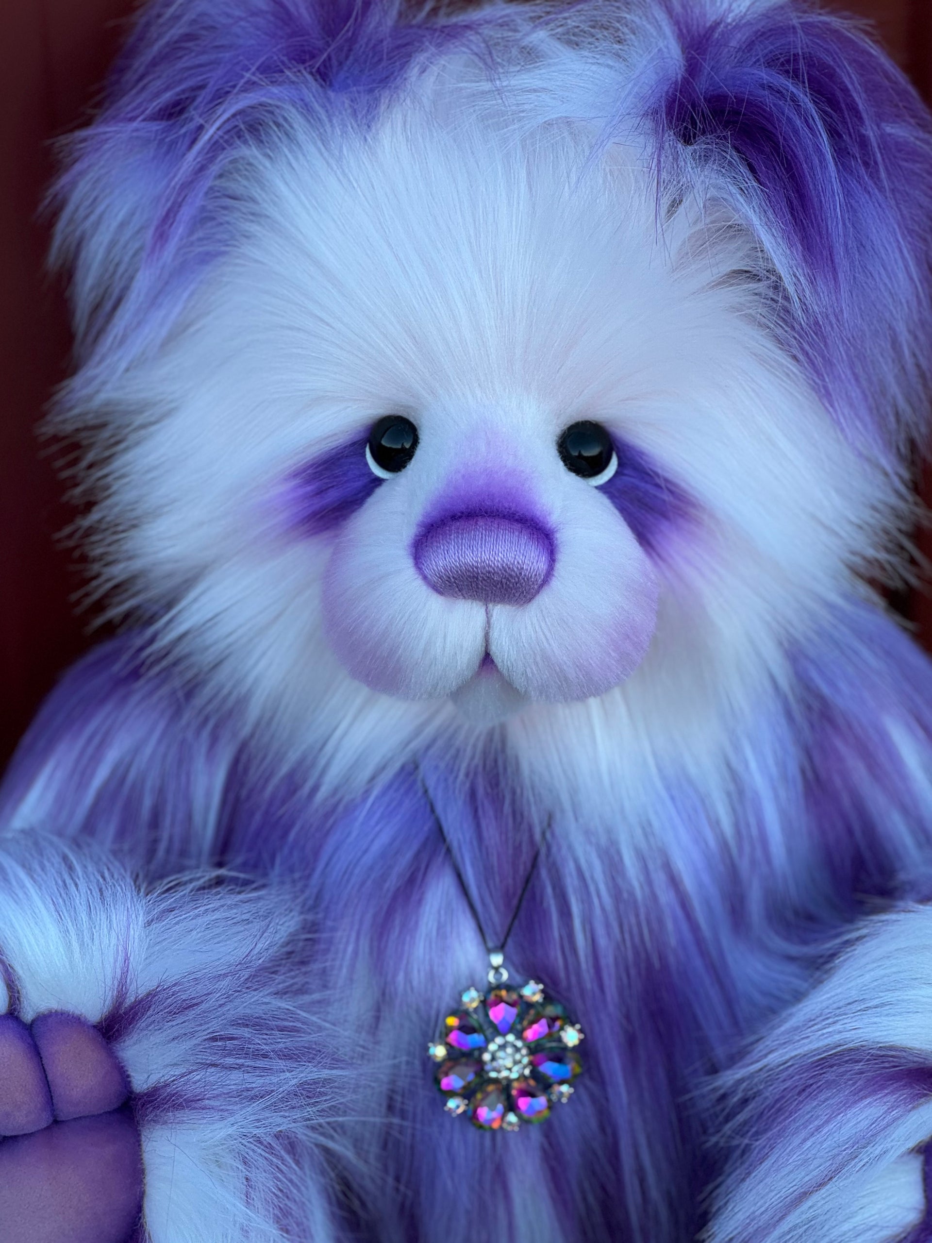 Bubbleplum - 24" Faux Fur Artist Bear by Emmas Bears - OOAK