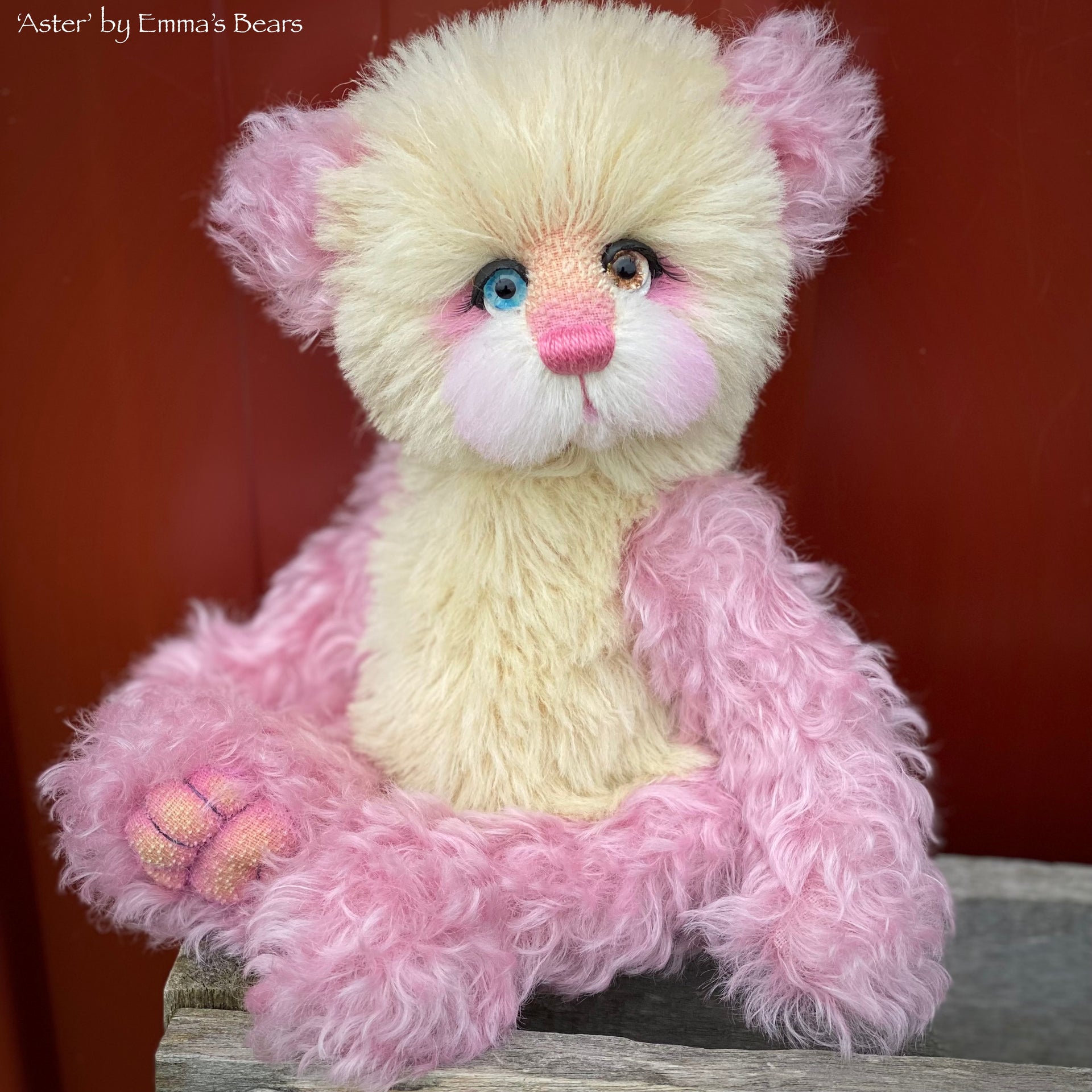 Aster - 12" Curly Kid Mohair and Alpaca artist bear by Emma's Bears - OOAK