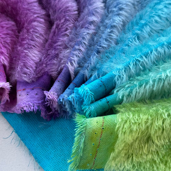 Classic Medium Straight Mohair - Hand Dyed Ocean Sunrise - Fat 1/8m - JUL065
