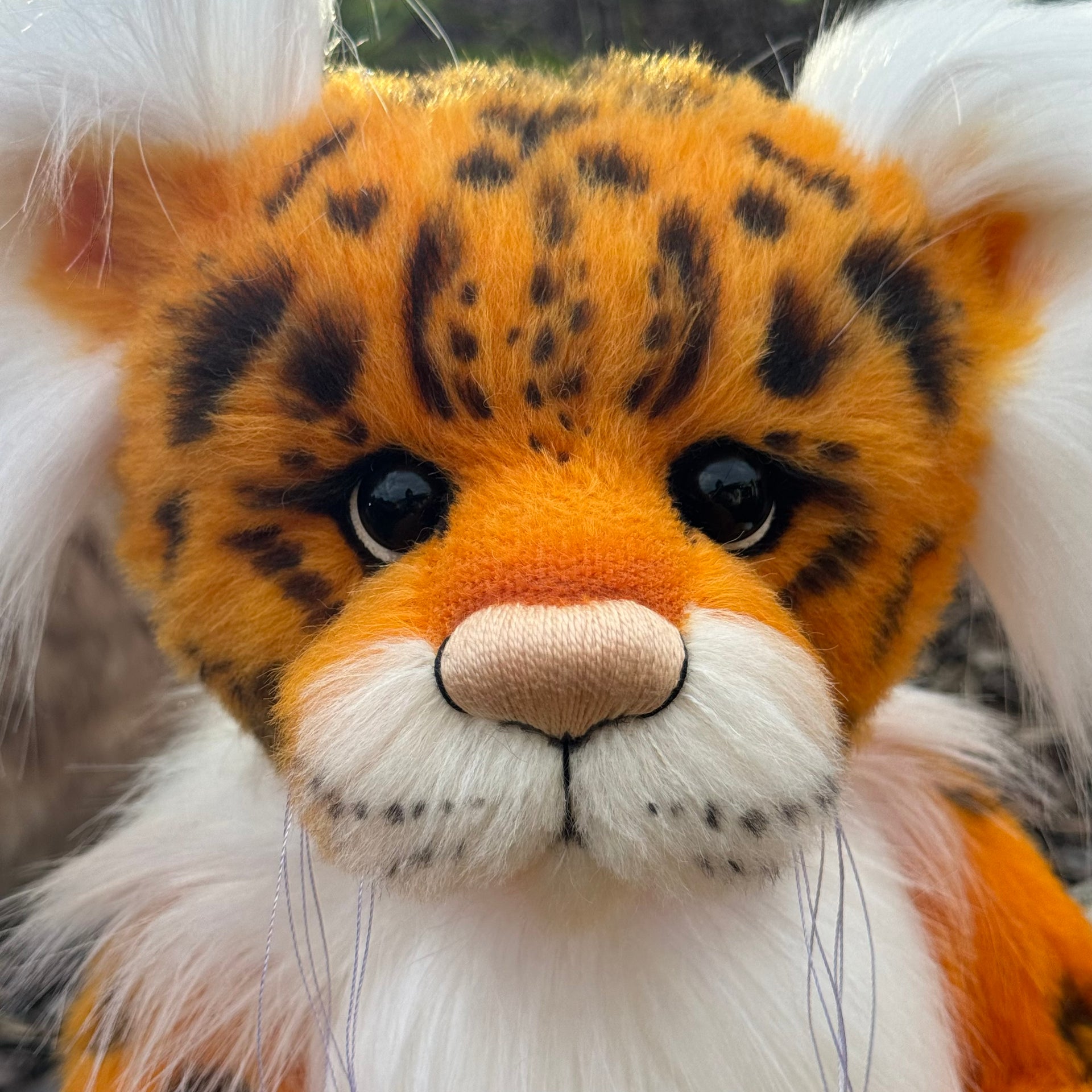 Papaya - 18" Hand-dyed Alpaca Snow Leopard Teddy by Emma's Bears - OOAK