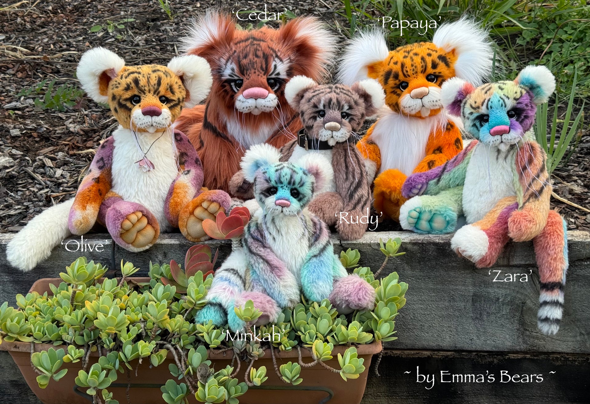 Cedar - 20" Faux Fur Tiger Teddy by Emma's Bears - OOAK