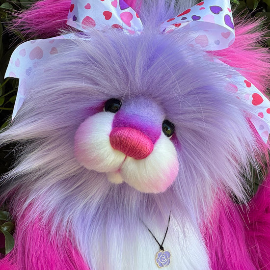 Flutter-Rose - 14.5" faux fur Artist Bear by Emma's Bears - OOAK