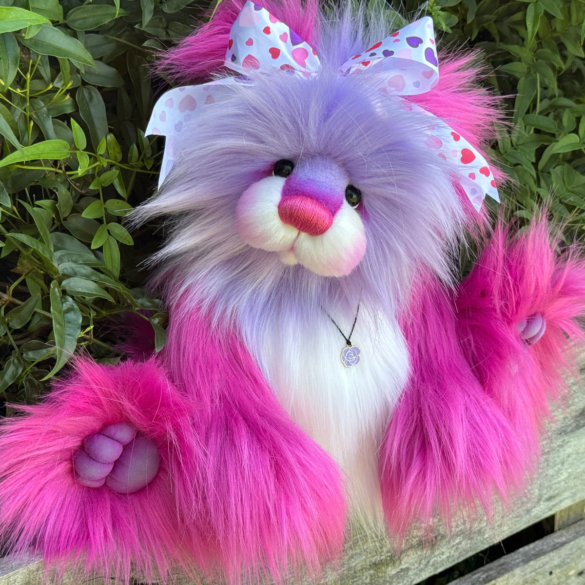 KITS - 14.5" Flutter-Rose faux fur bear