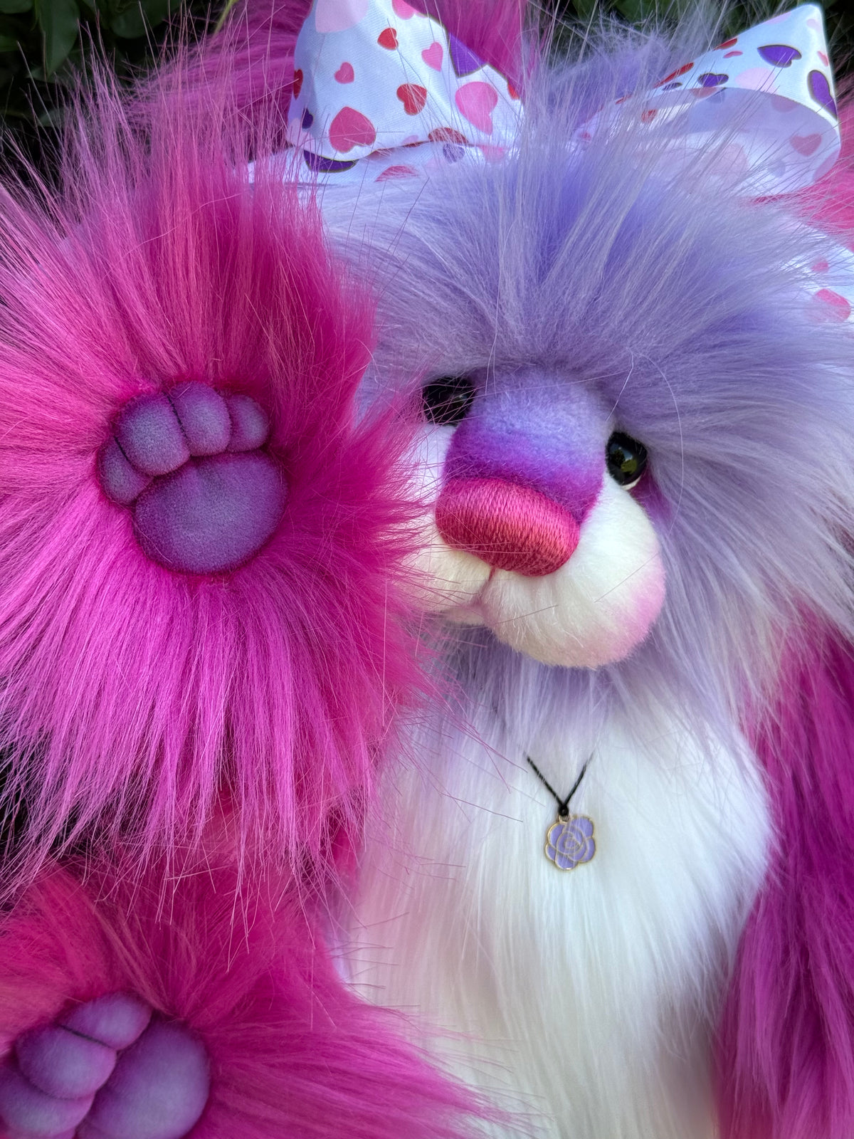 Flutter-Rose - 14.5" faux fur Artist Bear by Emma's Bears - OOAK
