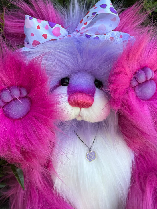 Flutter-Rose - 14.5" faux fur Artist Bear by Emma's Bears - OOAK