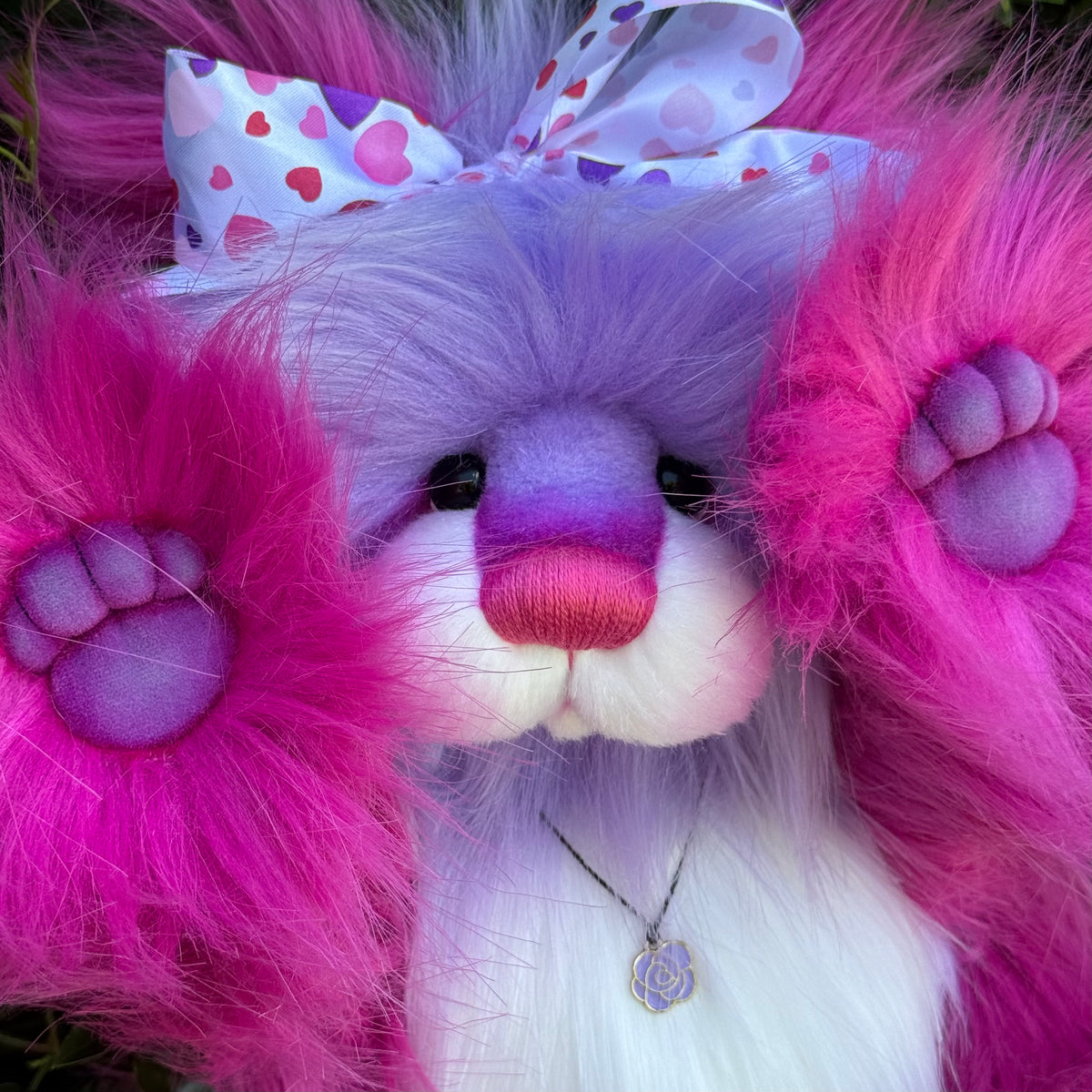 Flutter-Rose - 14.5" faux fur Artist Bear by Emma's Bears - OOAK