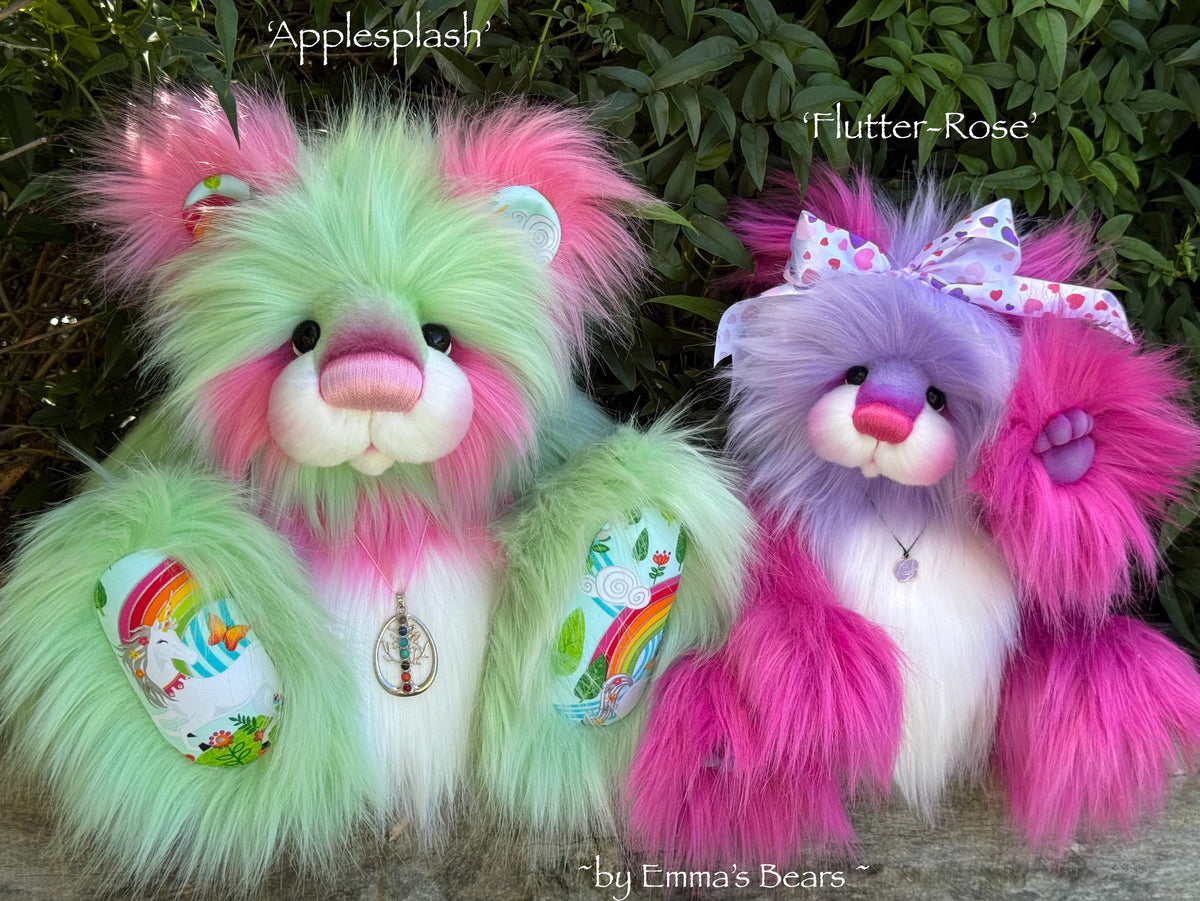 KITS - 14.5" Flutter-Rose faux fur bear