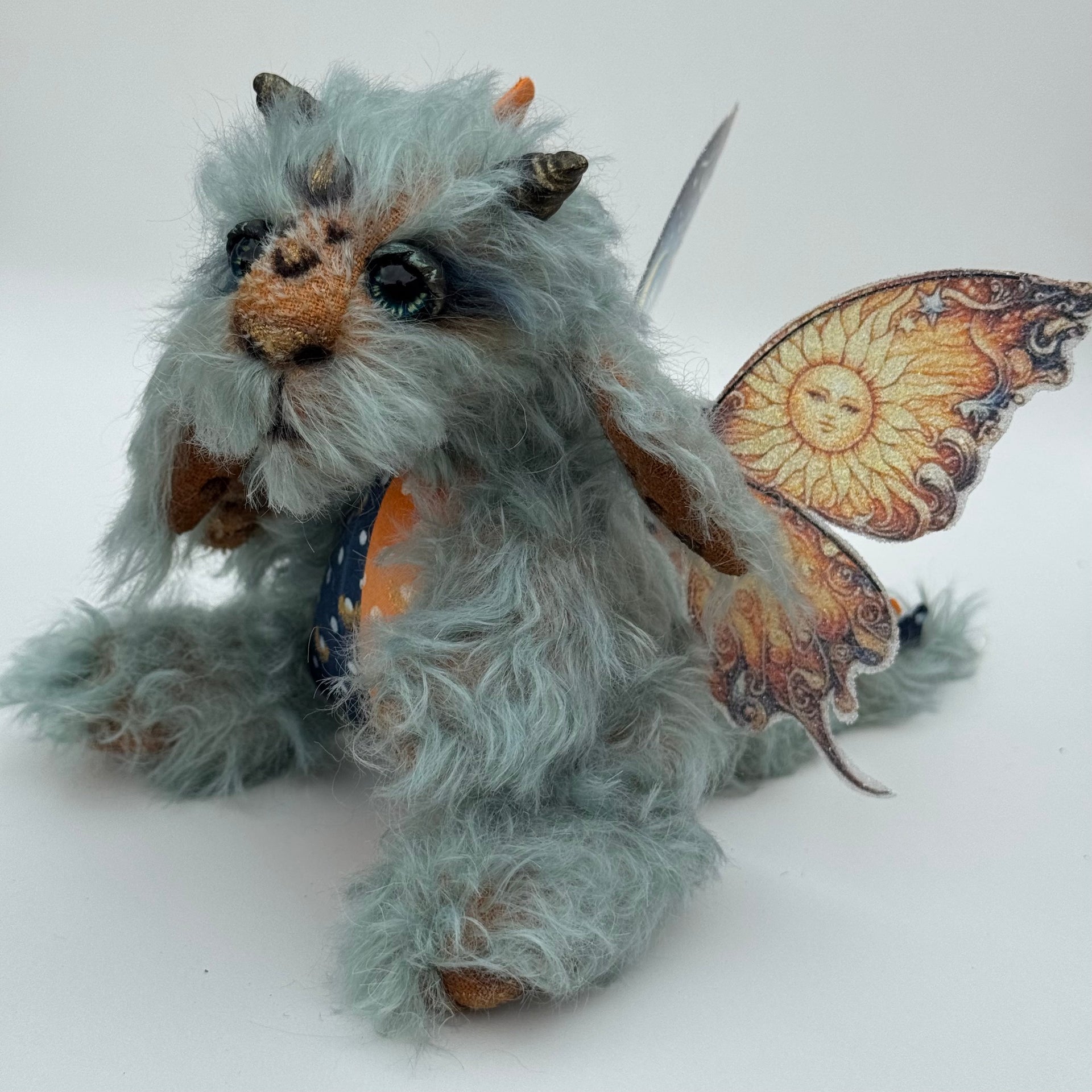 Sonnet Seafoam - 8" mohair Artist Baby Dragon by Emmas Bears - OOAK