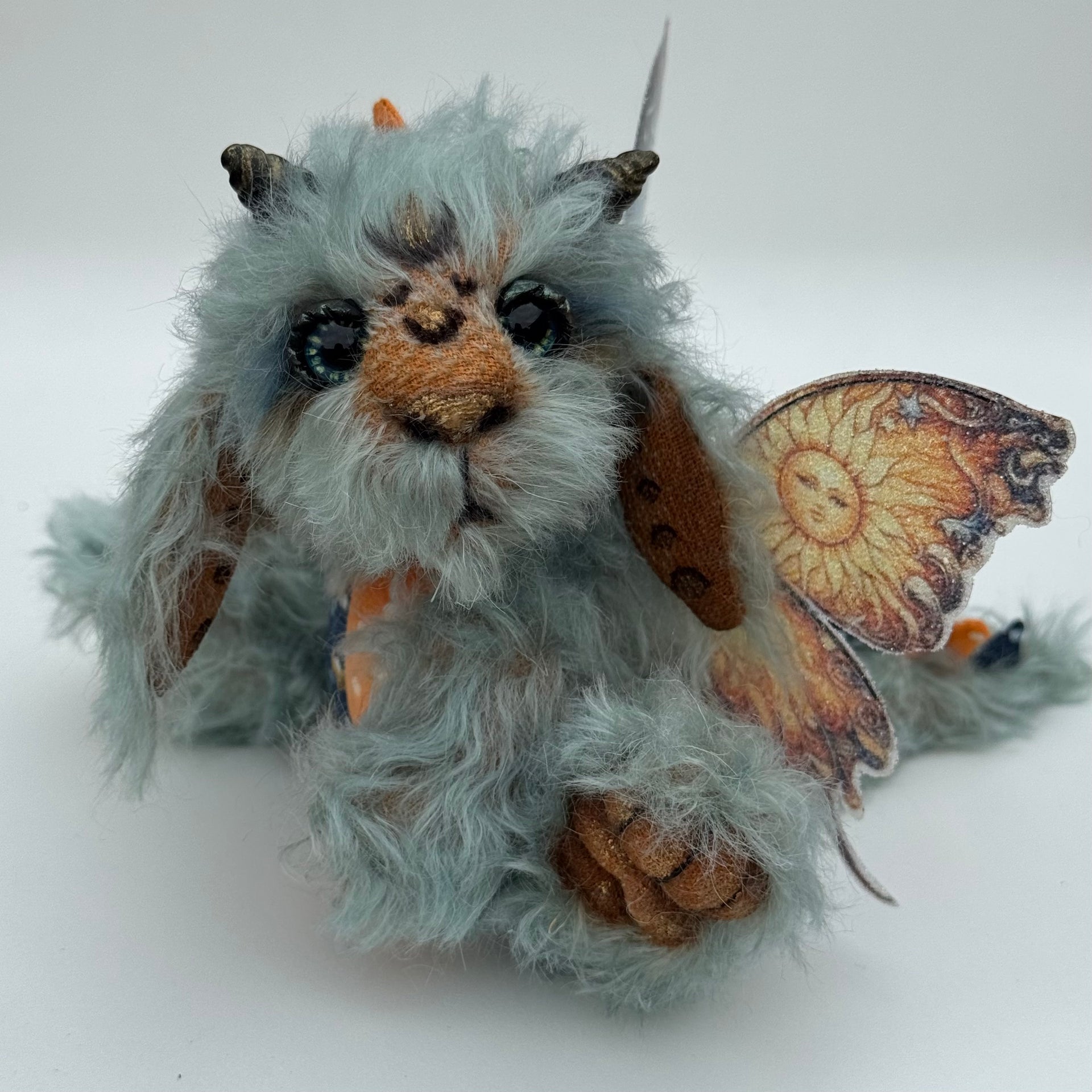 Sonnet Seafoam - 8" mohair Artist Baby Dragon by Emmas Bears - OOAK