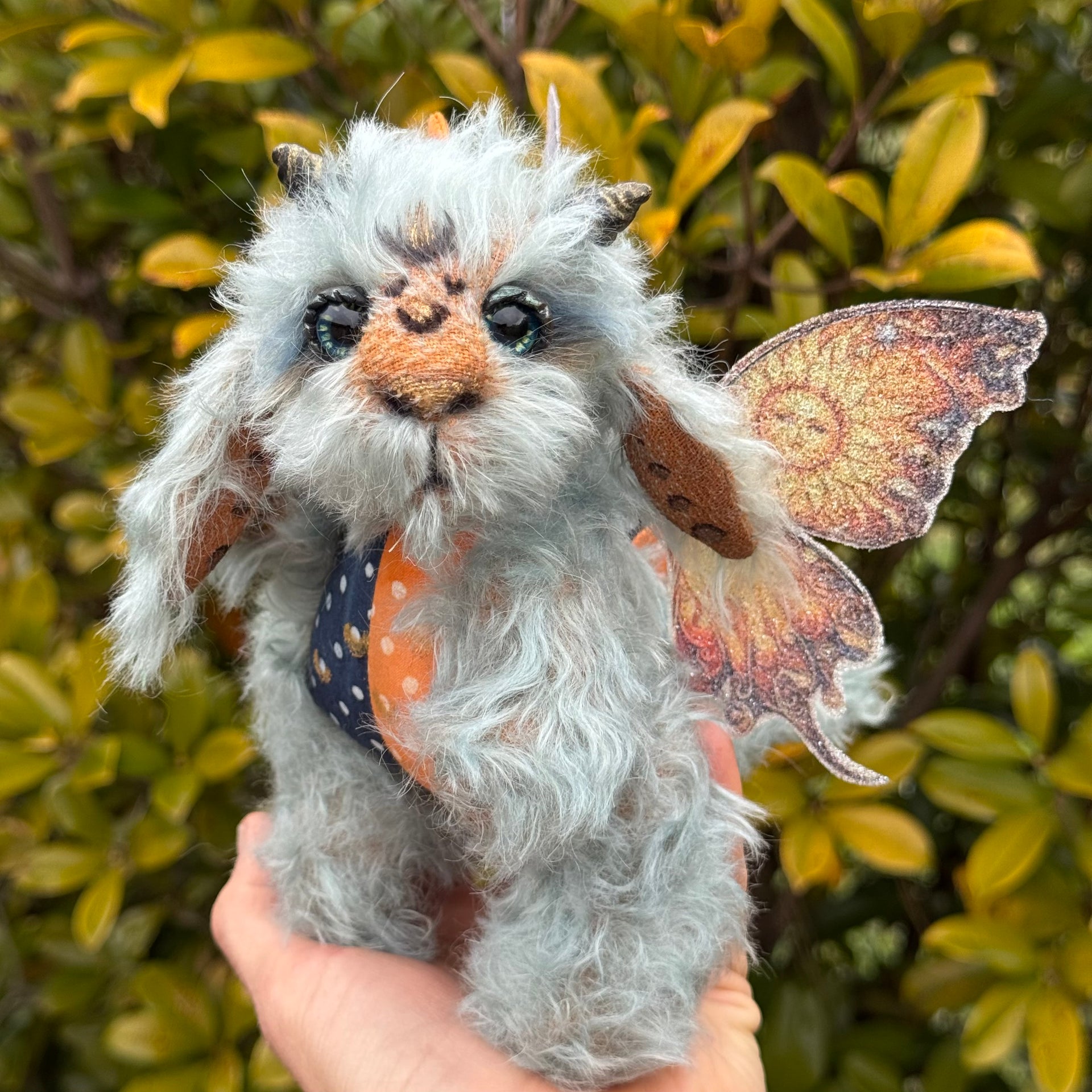 Sonnet Seafoam - 8" mohair Artist Baby Dragon by Emmas Bears - OOAK