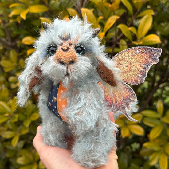 Sonnet Seafoam - 8" mohair Artist Baby Dragon by Emmas Bears - OOAK