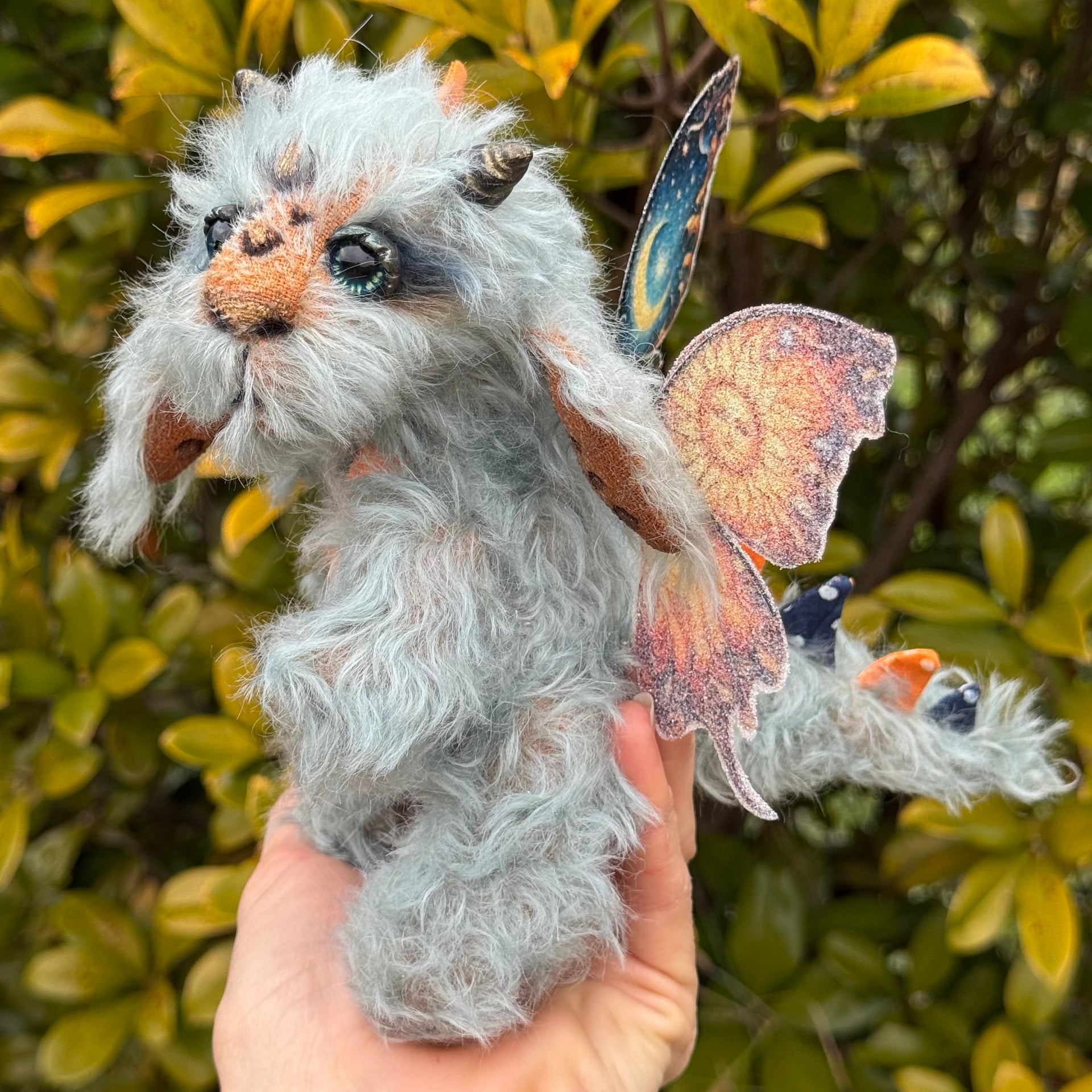 Sonnet Seafoam - 8" mohair Artist Baby Dragon by Emmas Bears - OOAK