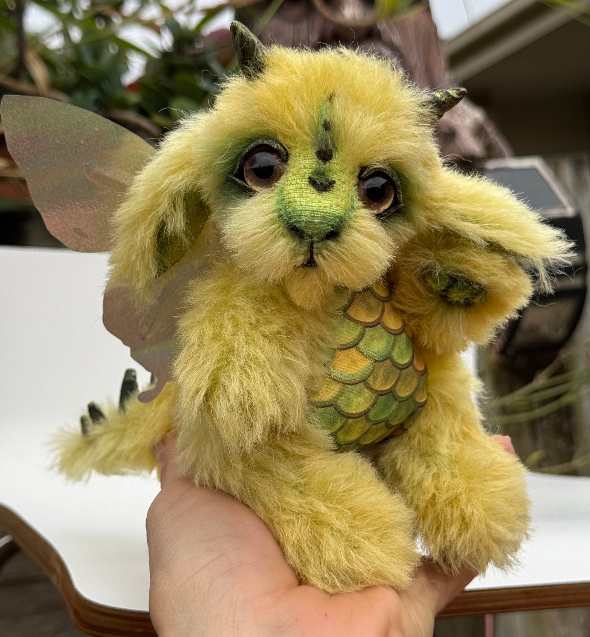 Custom Pair of Baby Dragons - mohair and alpaca Artist Baby Dragon by Emmas Bears - OOAK