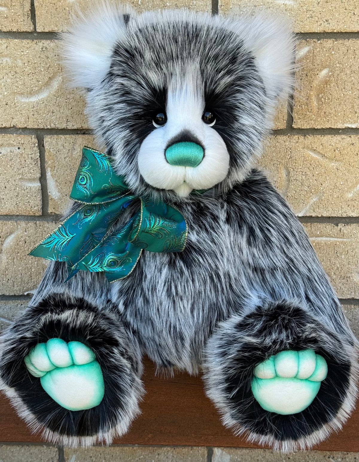 Peppermint Whisper - 25" faux fur bear by Emmas Bears - OOAK