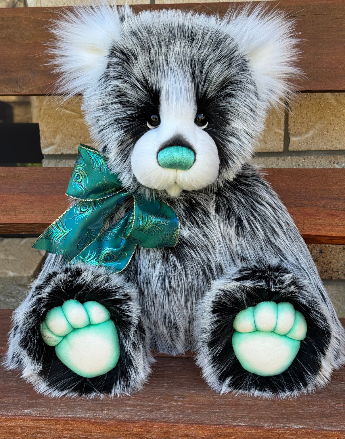 Peppermint Whisper - 25" faux fur bear by Emmas Bears - OOAK