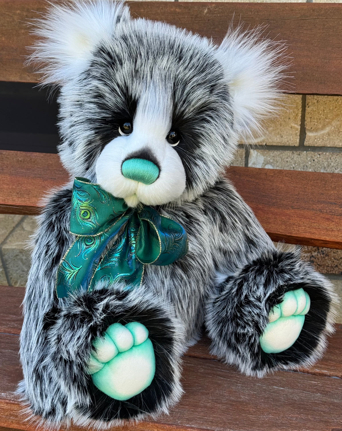 Peppermint Whisper - 25" faux fur bear by Emmas Bears - OOAK
