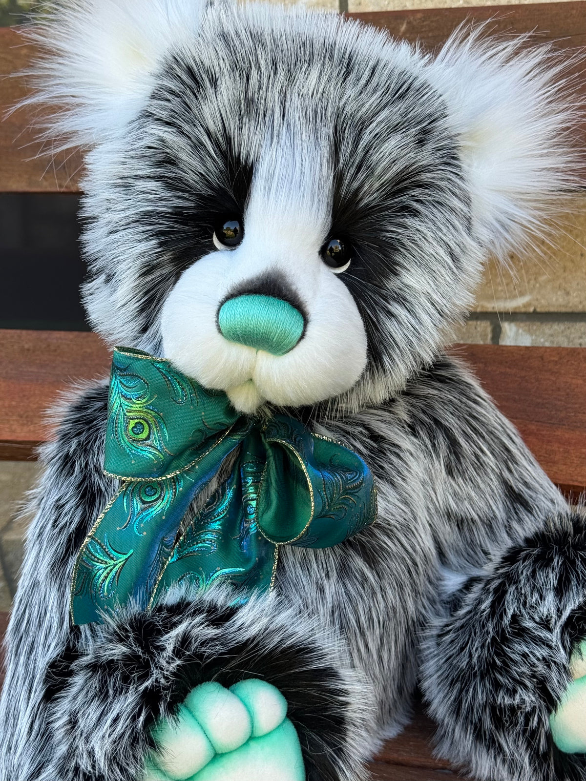 Peppermint Whisper - 25" faux fur bear by Emmas Bears - OOAK