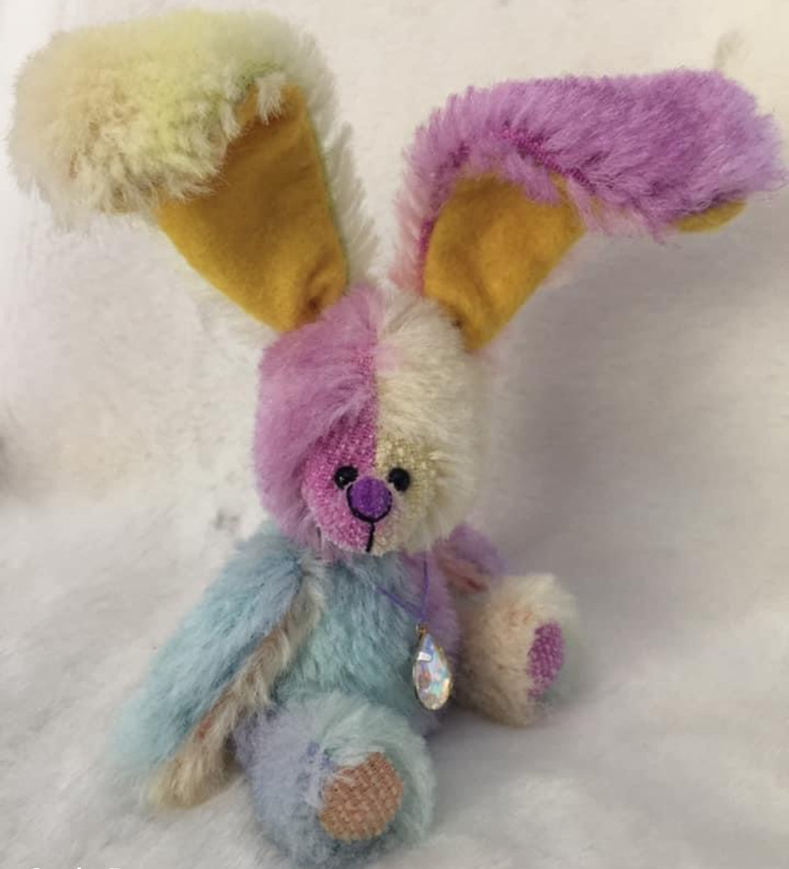 10mm Alpaca  - Hand Dyed Rainbow Clouds - Fat 1/8m  - DEC009