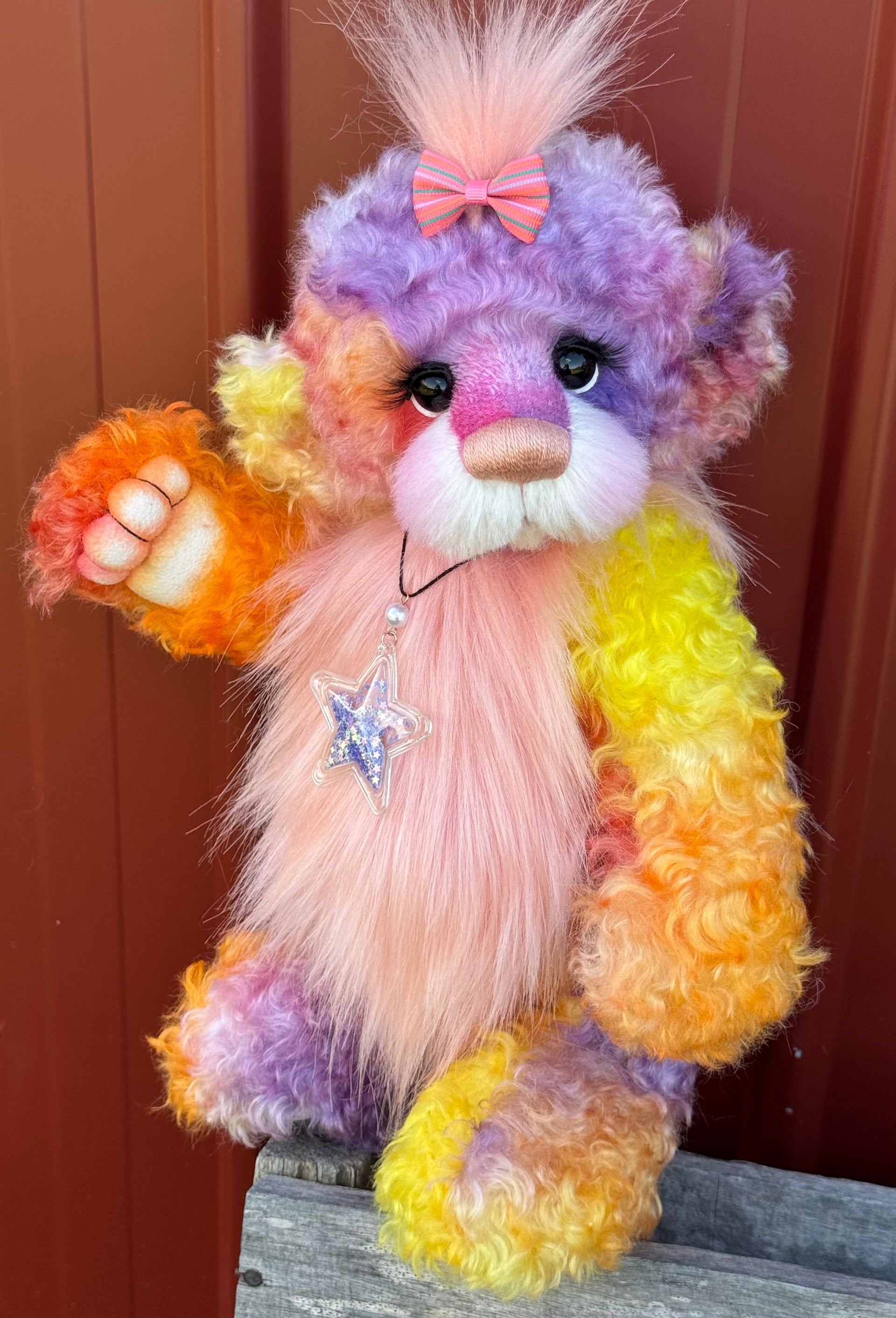 Pandora - 14" Mohair and Faux Fur artist bear by Emma's Bears - OOAK