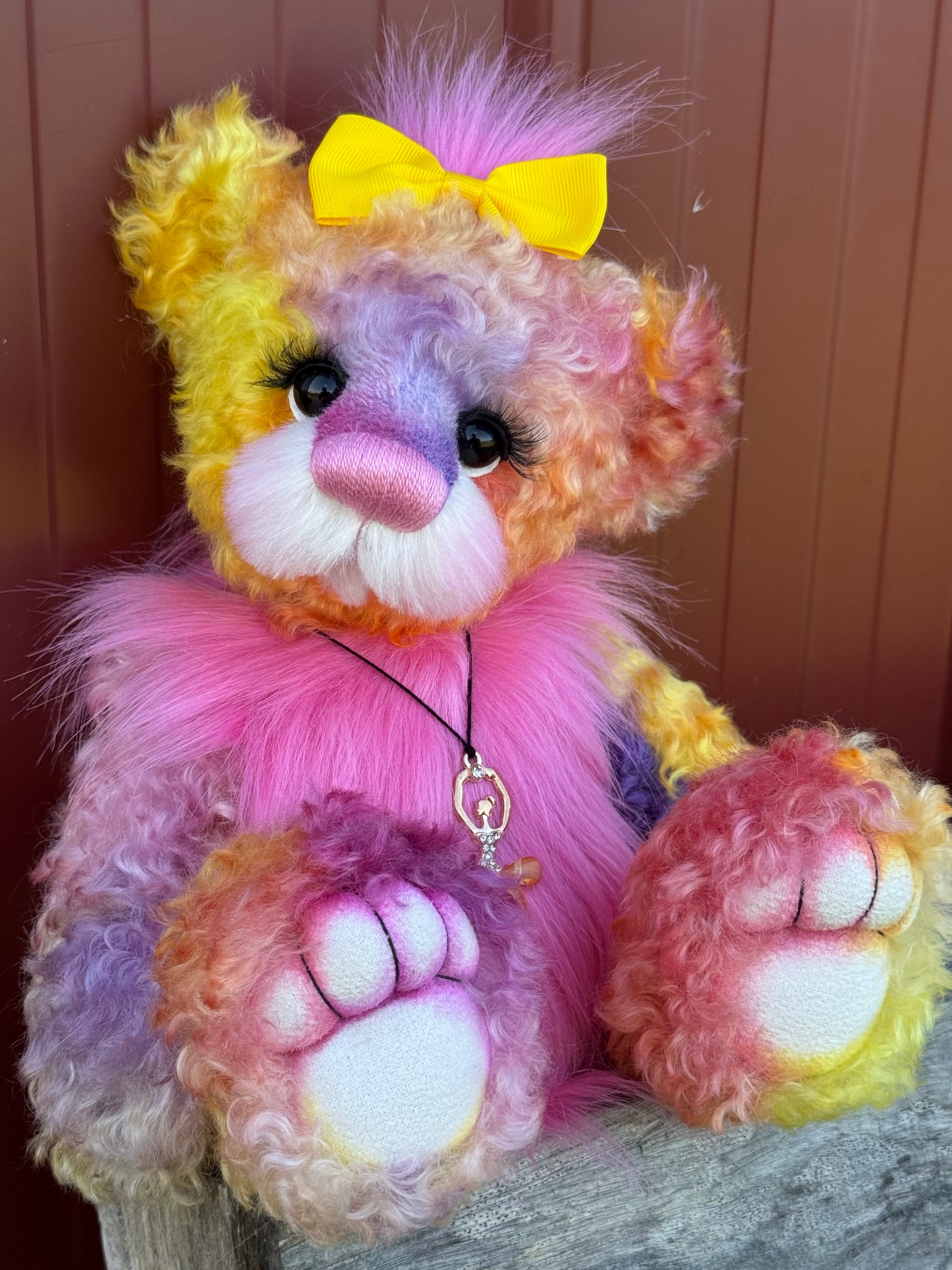 Zora - 14" Mohair and Faux Fur artist bear by Emma's Bears - OOAK