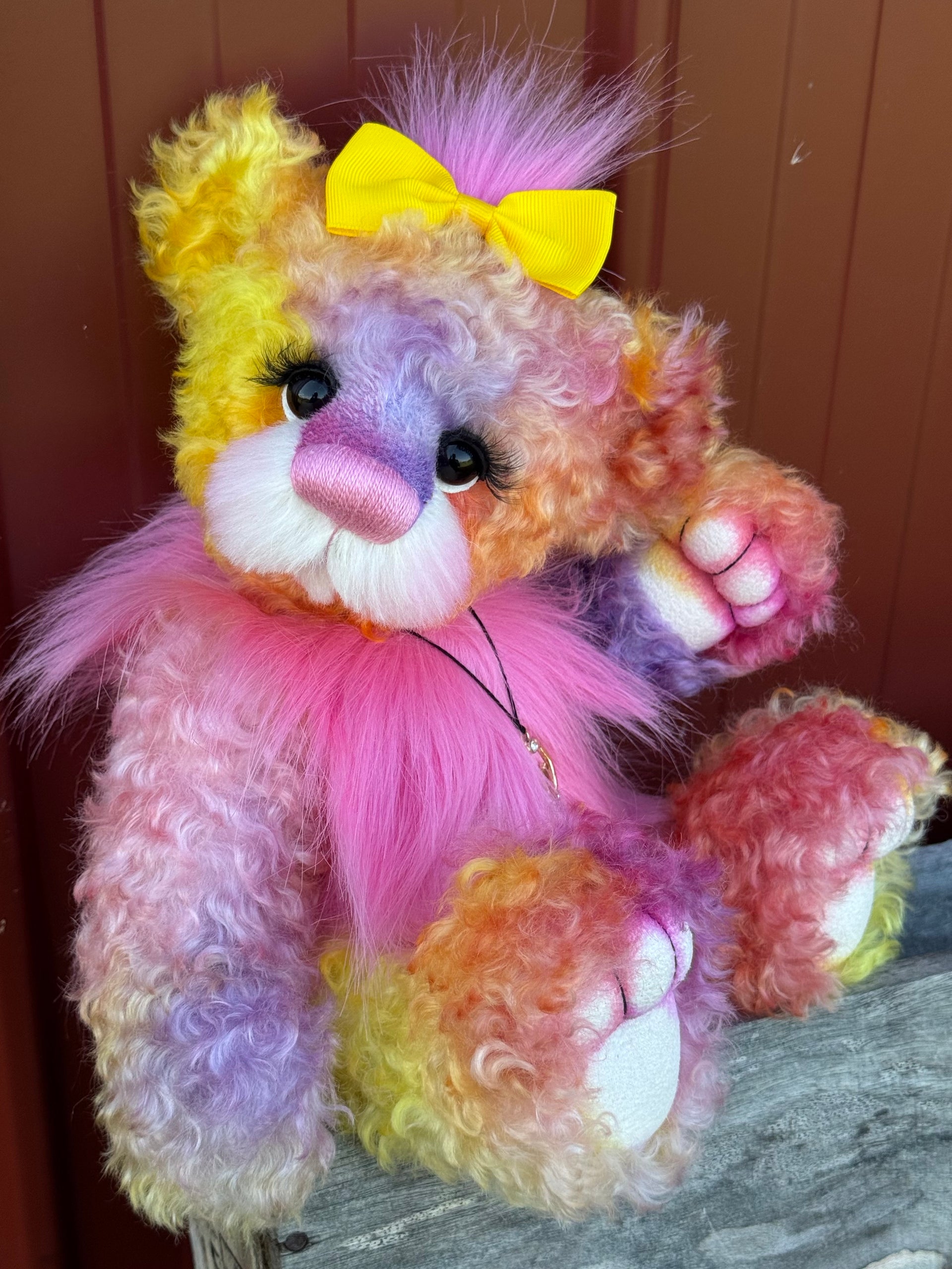 Zora - 14" Mohair and Faux Fur artist bear by Emma's Bears - OOAK