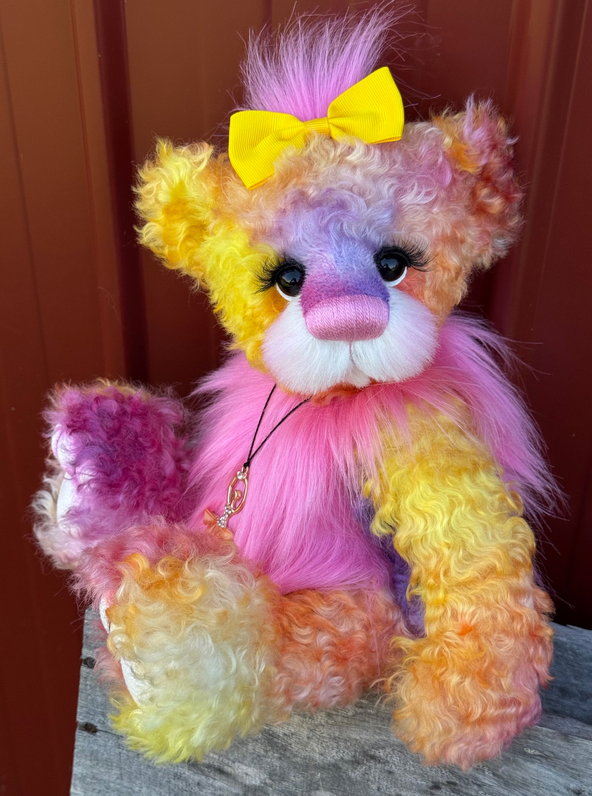 Zora - 14" Mohair and Faux Fur artist bear by Emma's Bears - OOAK