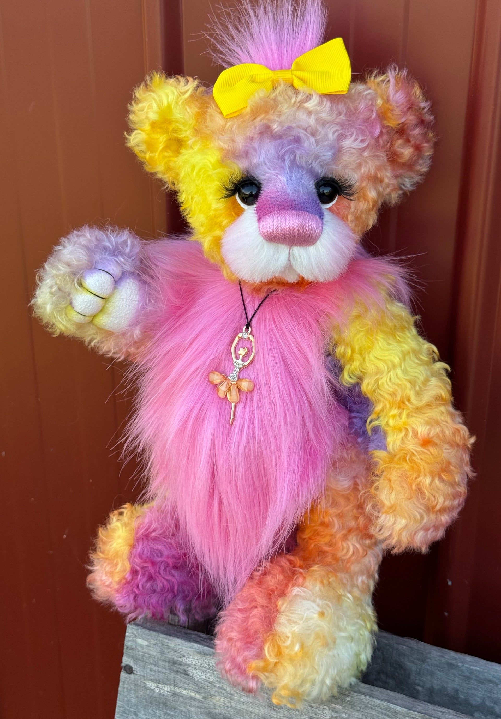 Zora - 14" Mohair and Faux Fur artist bear by Emma's Bears - OOAK
